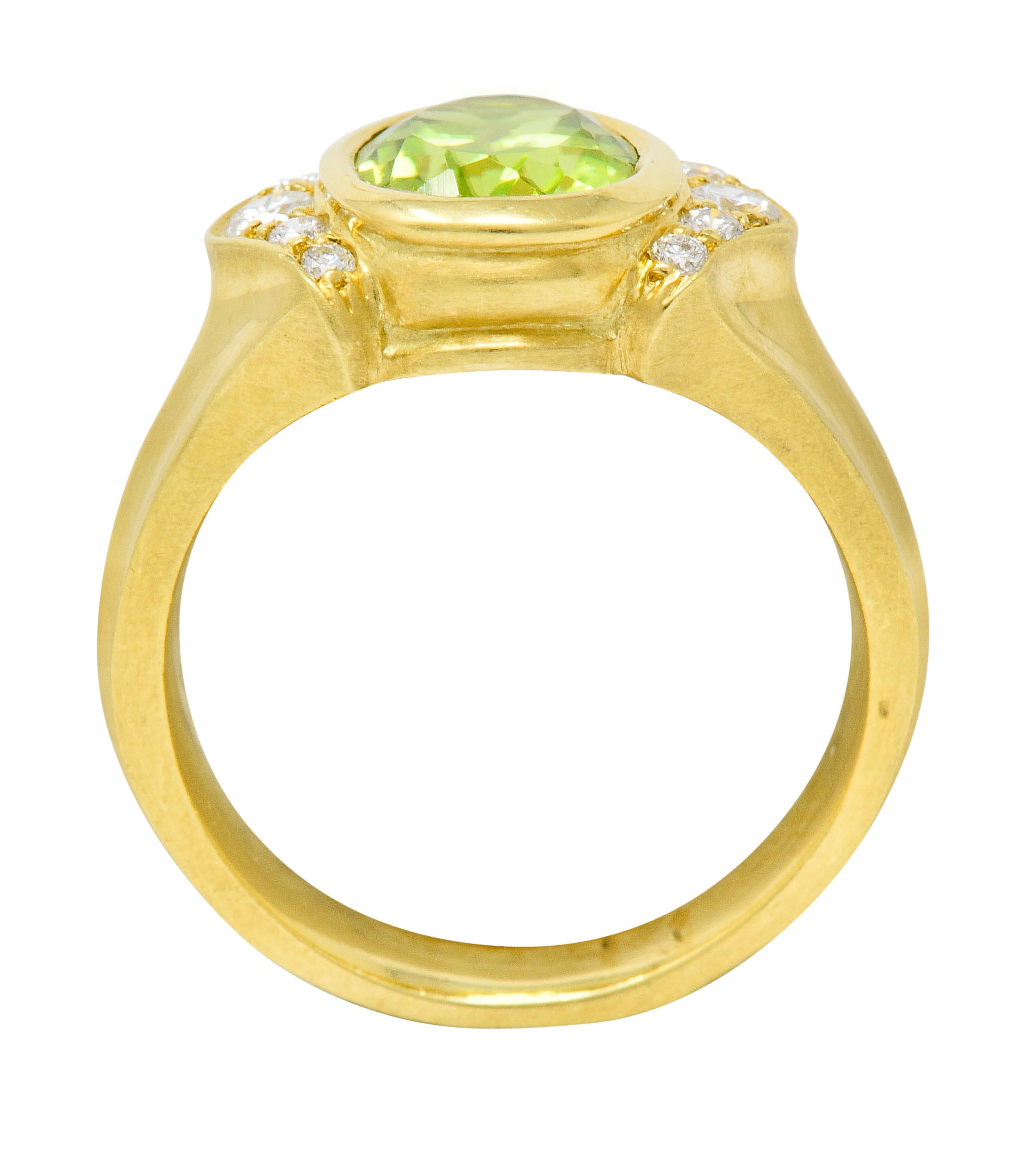 Contemporary Peridot Diamond 18 Karat Gold Gemstone RingRing - Wilson's Estate Jewelry