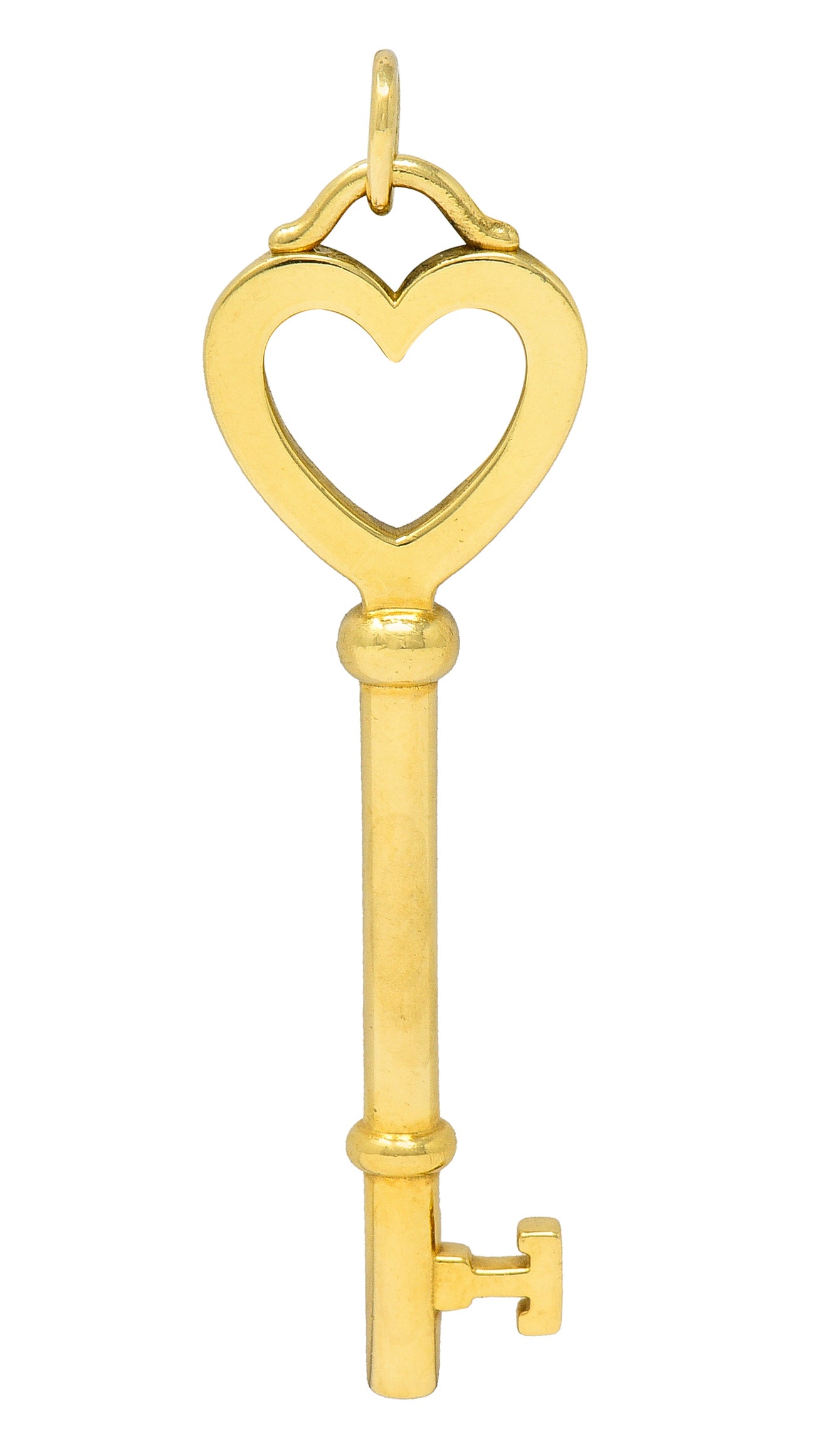 Tiffany & Co. 18 Karat Yellow Gold Tiffany Heart Key Pendant Wilson's Estate Jewelry