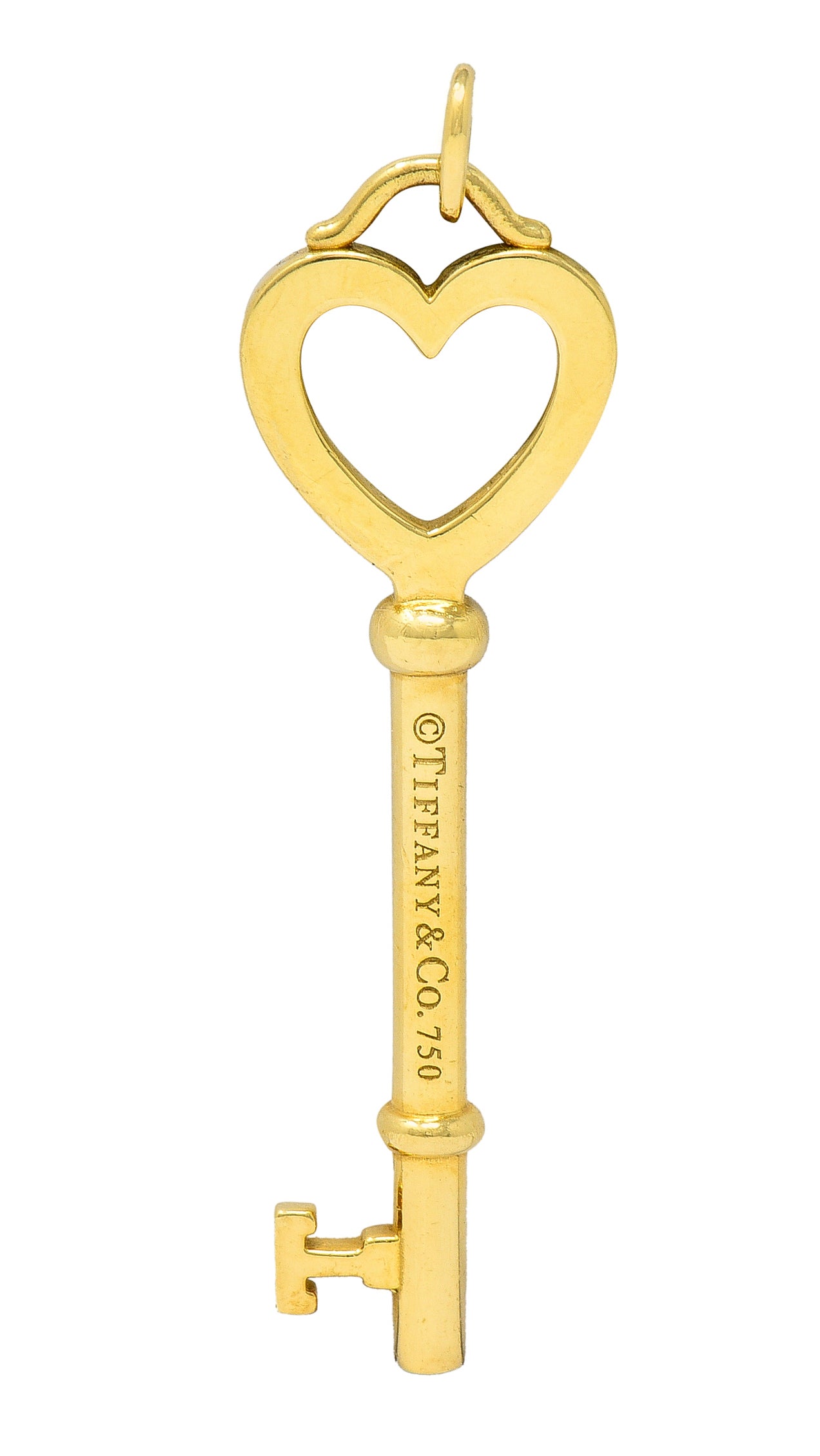 Tiffany & Co. 18 Karat Yellow Gold Tiffany Heart Key Pendant Wilson's Estate Jewelry