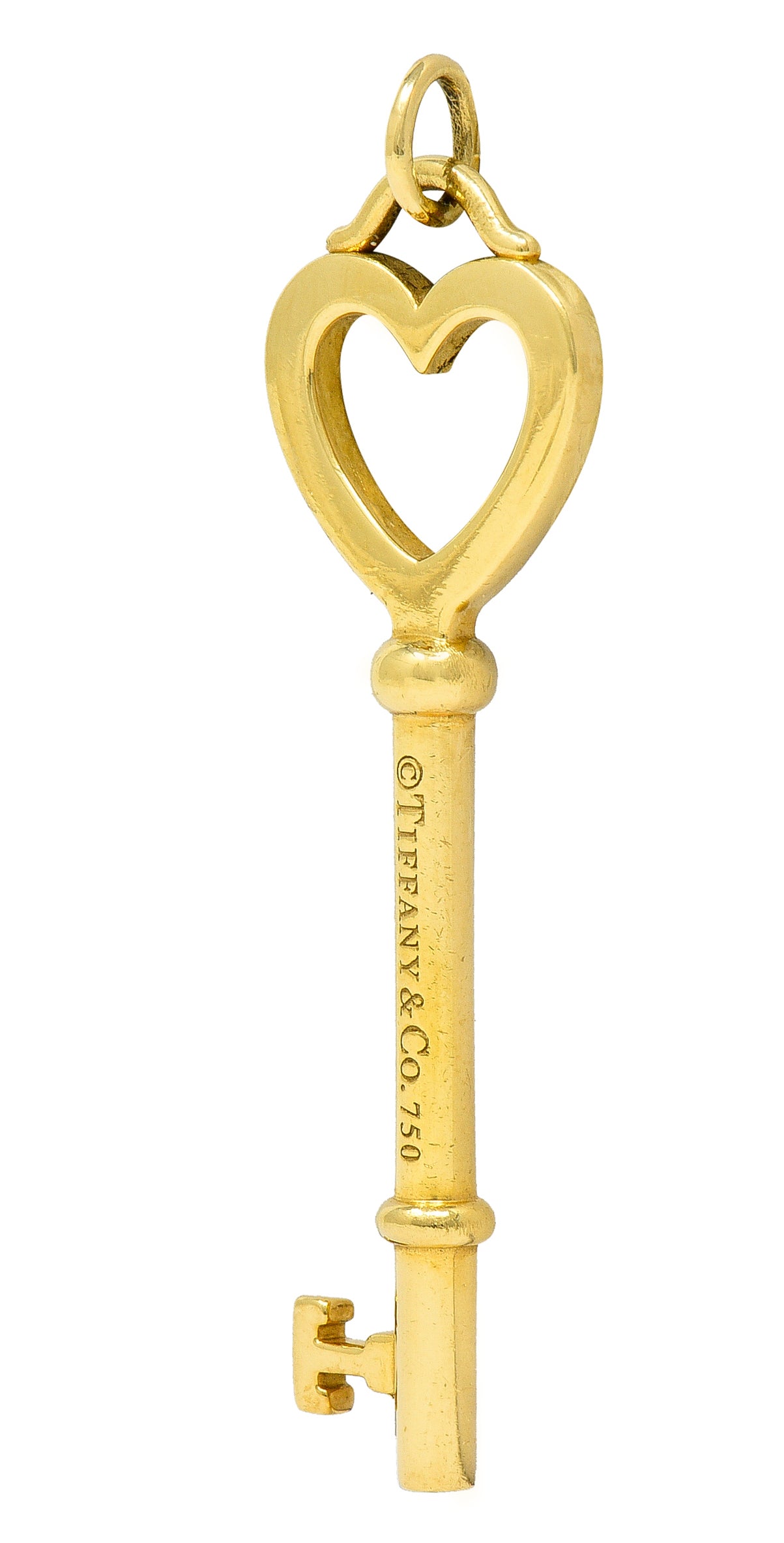 Tiffany & Co. 18 Karat Yellow Gold Tiffany Heart Key Pendant Wilson's Estate Jewelry