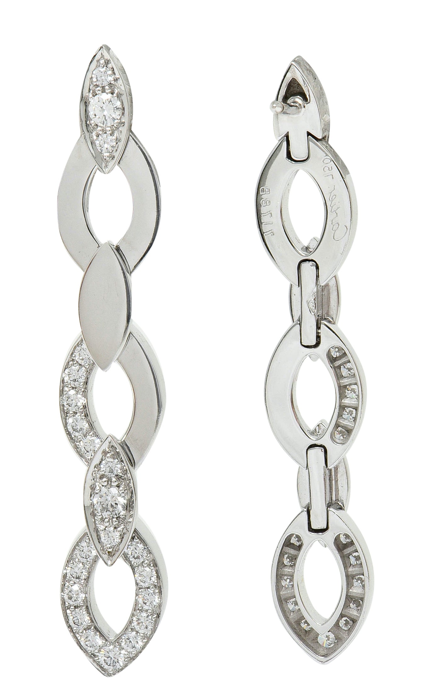 Cartier French Diamond 18 Karat White Gold Diadea Drop EarringsEarrings - Wilson's Estate Jewelry