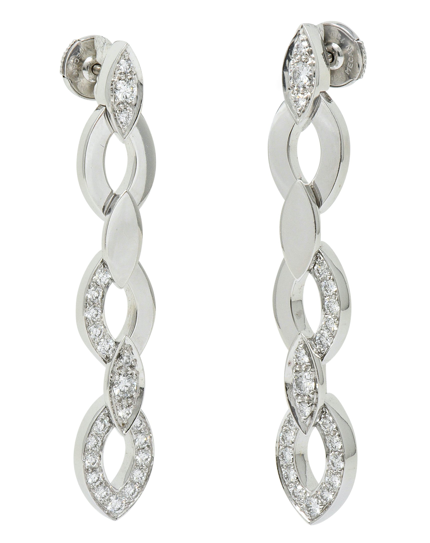 Cartier French Diamond 18 Karat White Gold Diadea Drop EarringsEarrings - Wilson's Estate Jewelry