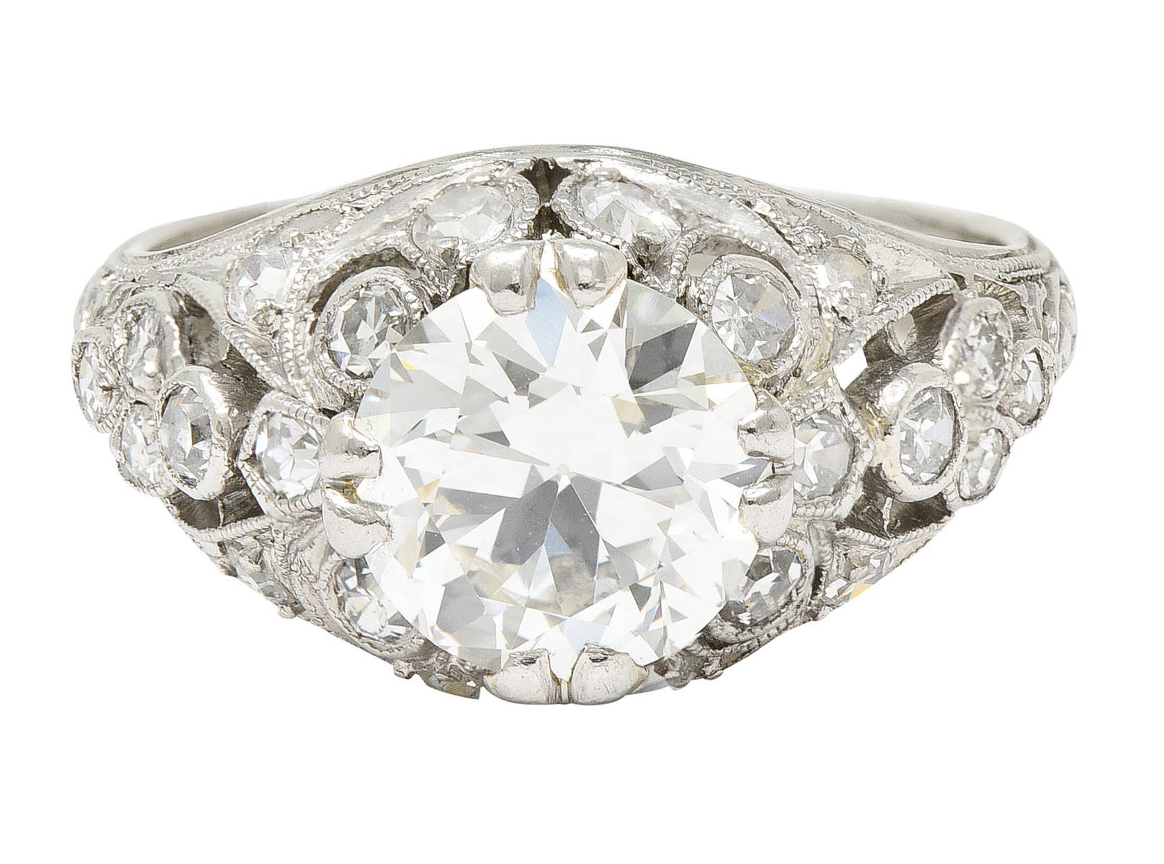 Edwardian 2.33 CTW Diamond Platinum Engagement RingRing - Wilson's Estate Jewelry