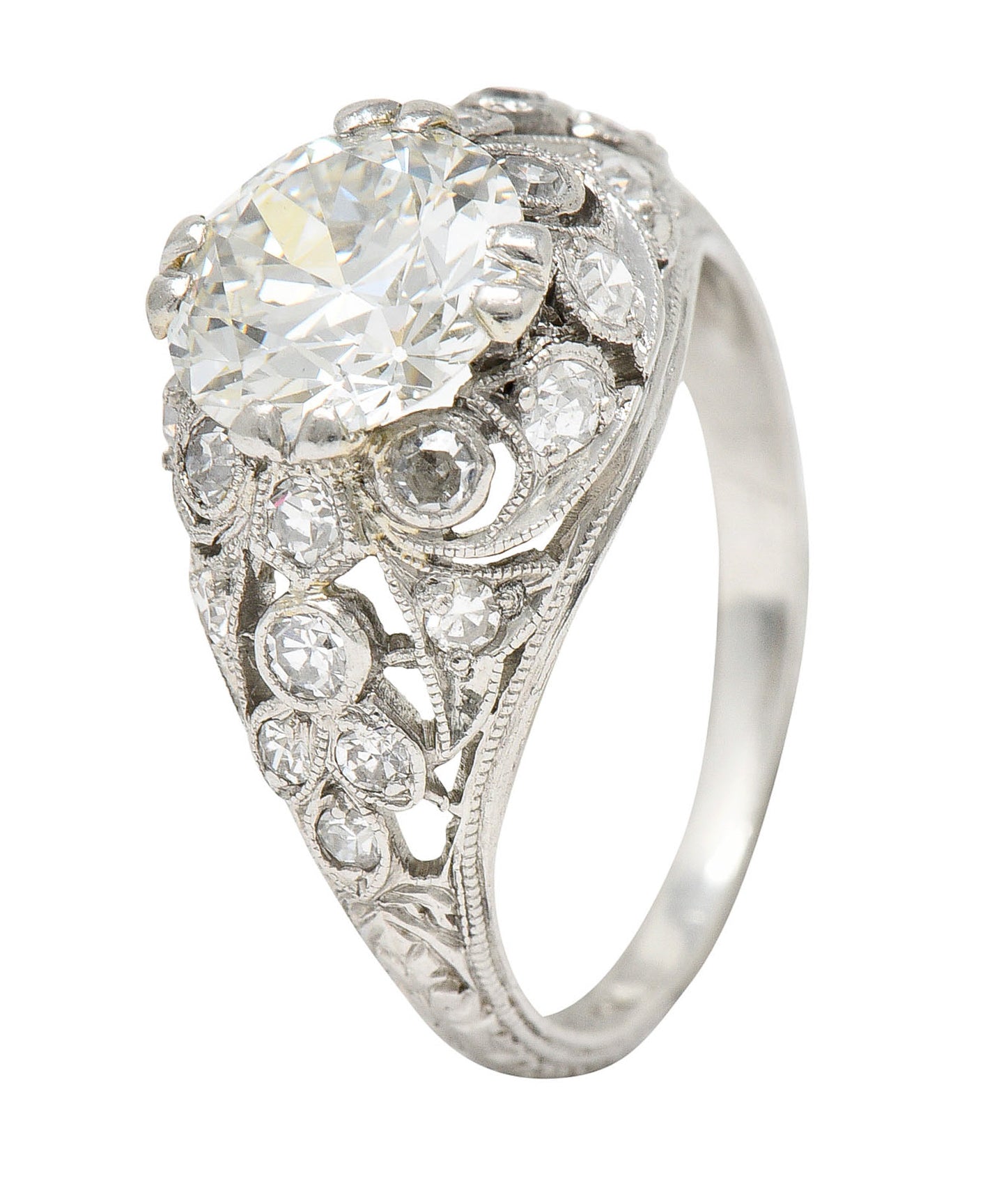 Edwardian 2.33 CTW Diamond Platinum Engagement RingRing - Wilson's Estate Jewelry