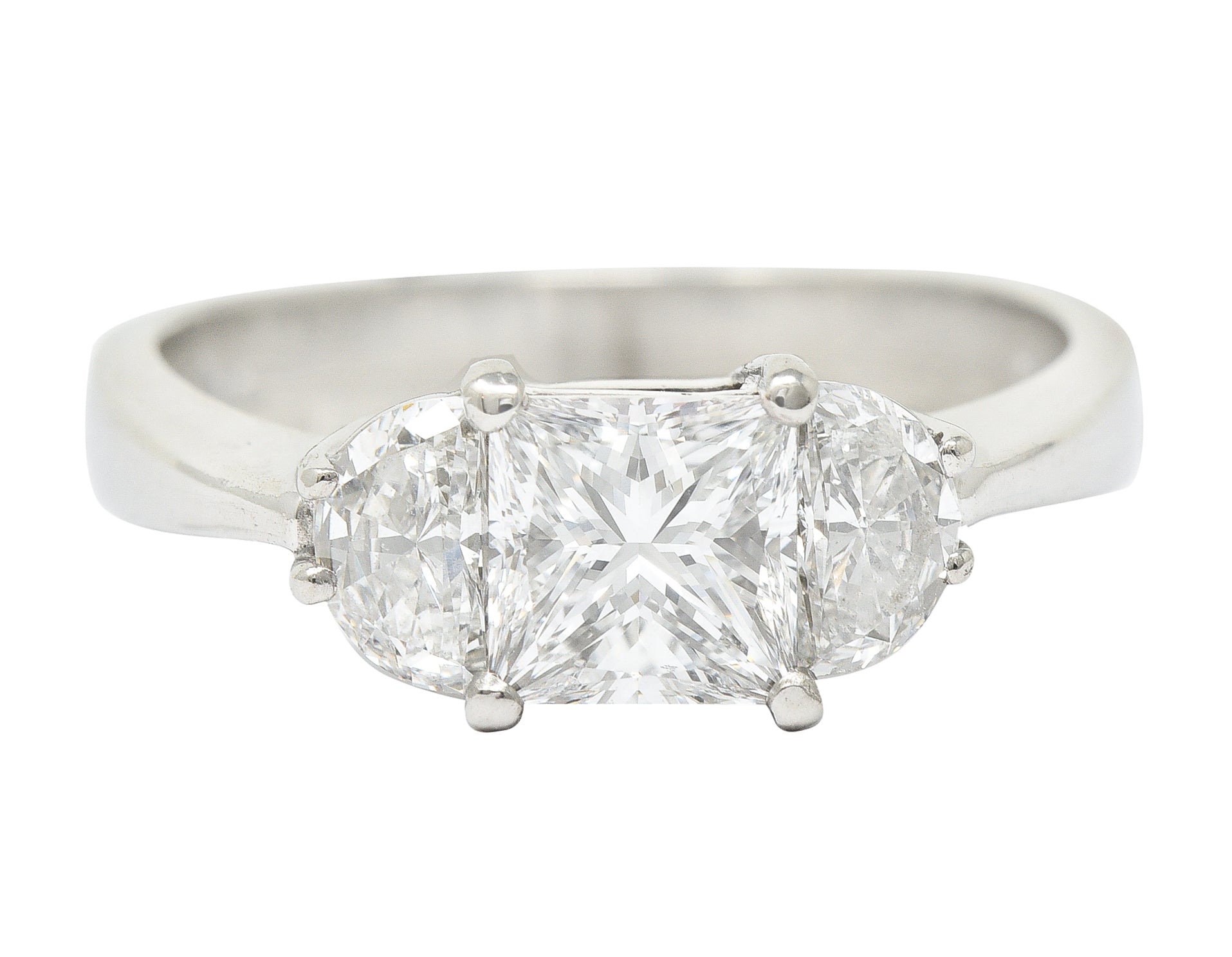 JB Star 1.55 CTW Princess Cut Diamond Platinum Engagement Ring GIA Wilson's Estate Jewelry