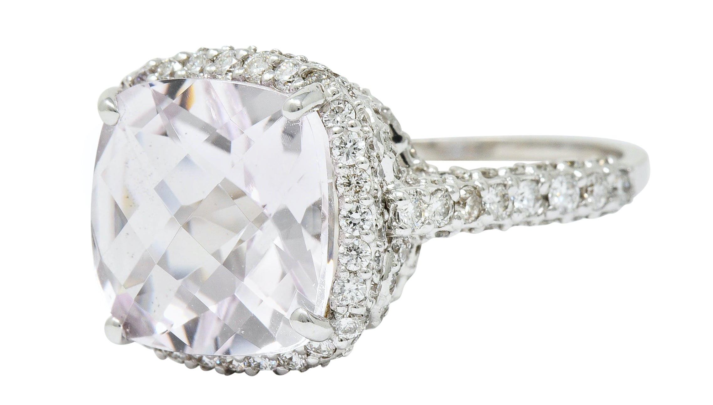 Fancy Kunzite 2.00 CTW Diamond 18 Karat White Gold Cocktail RingRing - Wilson's Estate Jewelry