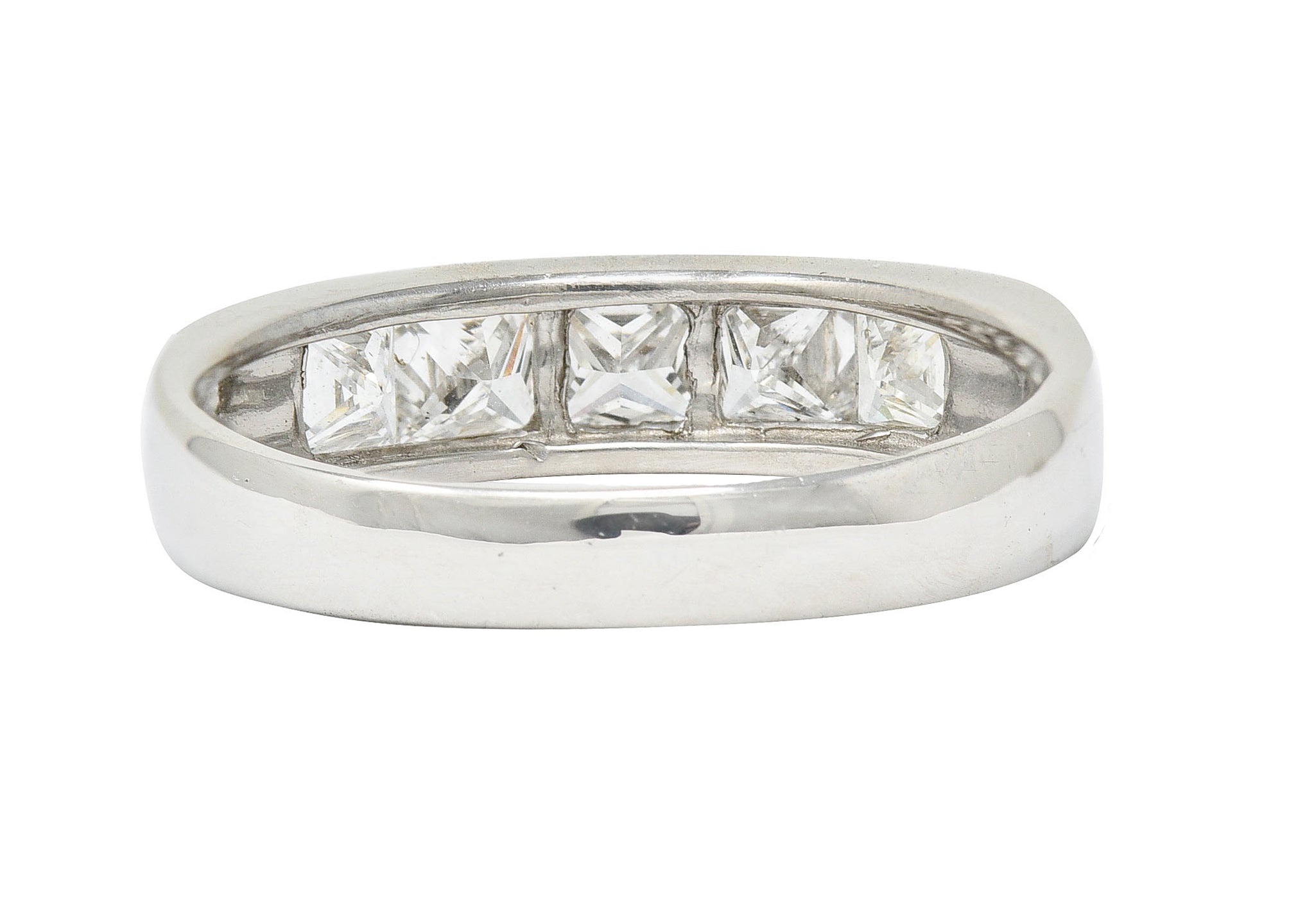 Sleek Modern 1.00 CTW Princess Diamond Platinum Stacking Band RingRing - Wilson's Estate Jewelry