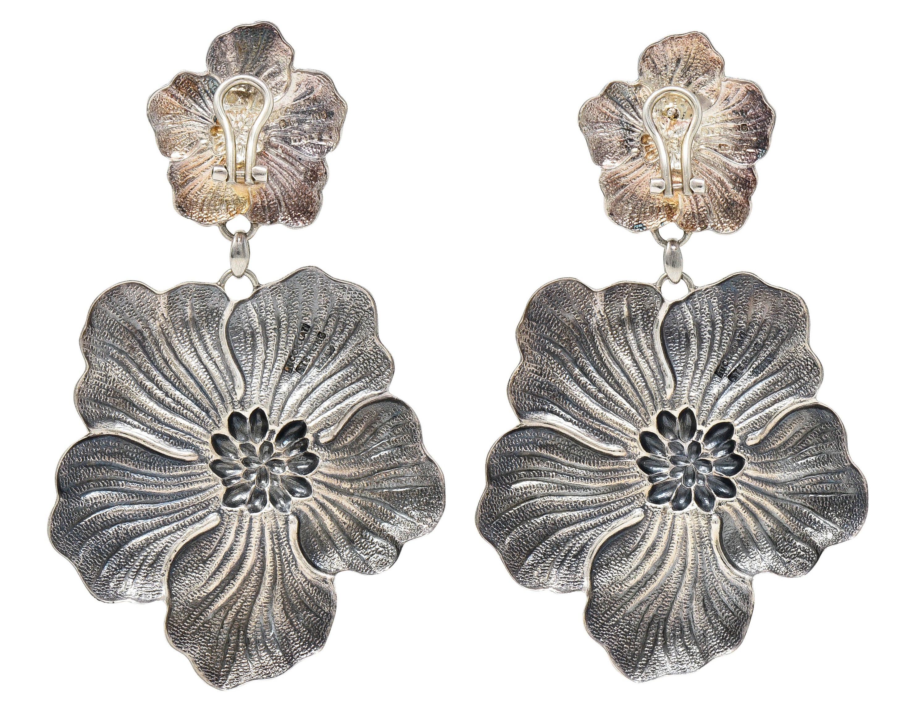 Buccellati Sterling Silver Gardenia Blossom Flower Drop EarringsEarrings - Wilson's Estate Jewelry