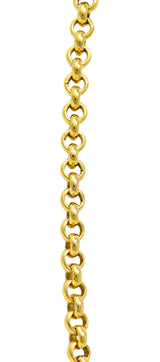 Vintage Italian Enamel 14 Karat Gold Station Chain Link NecklaceNecklace - Wilson's Estate Jewelry