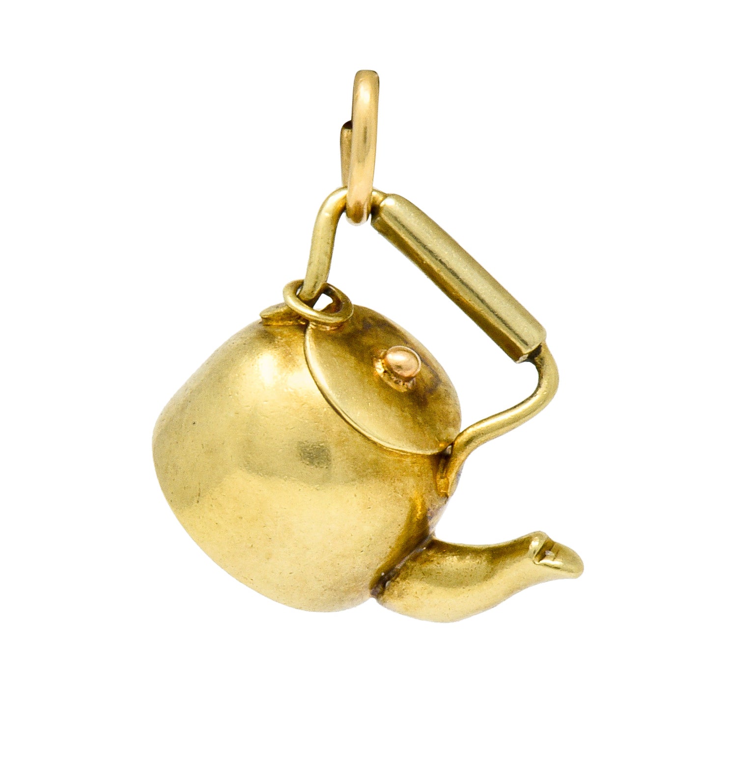 Sloan & Co. Art Nouveau 14 Karat Gold Tea Kettle Charm - Wilson's Estate Jewelry