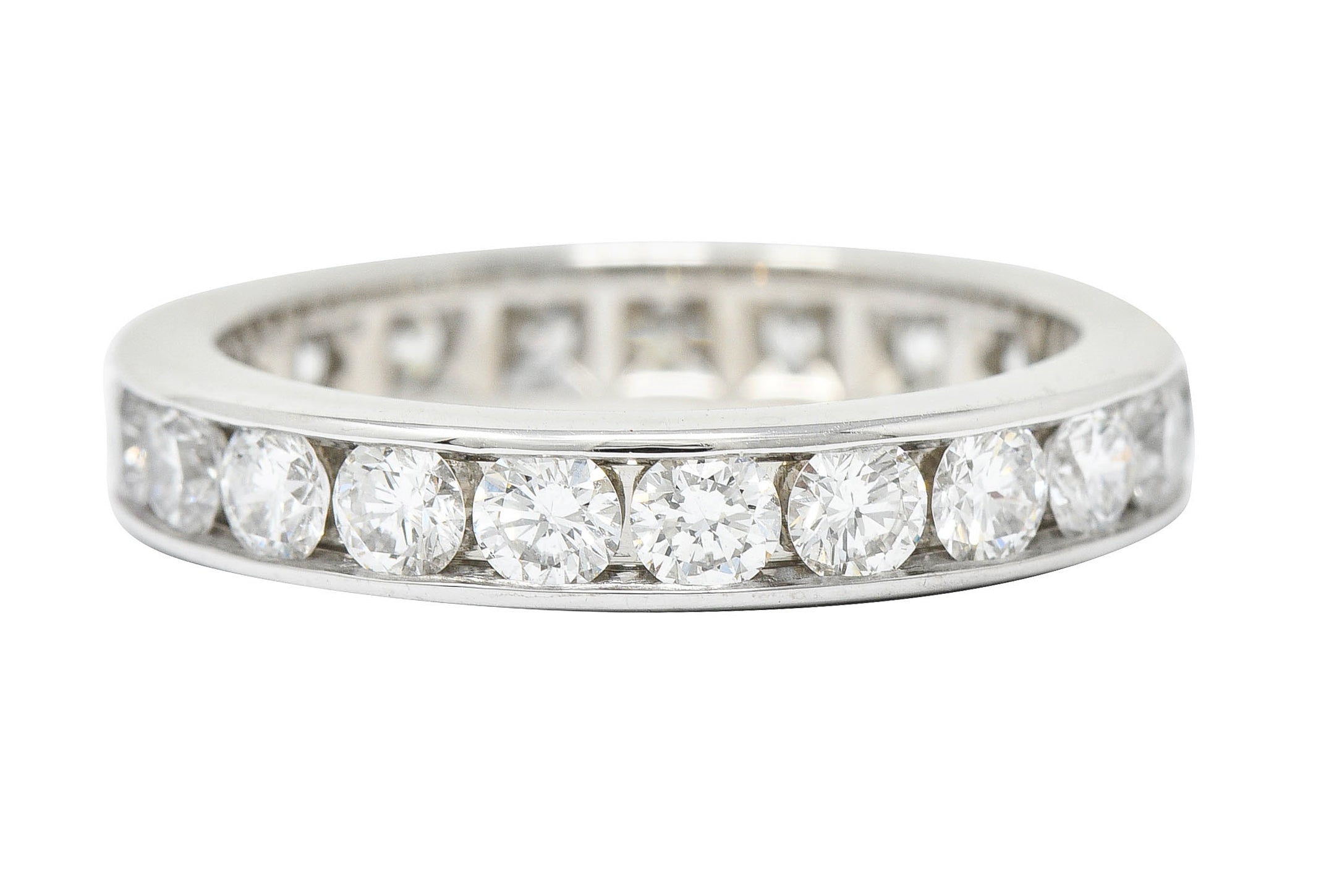 Tiffany & Co. 2.10 CTW Diamond Platinum Channel Eternity Band RingRing - Wilson's Estate Jewelry