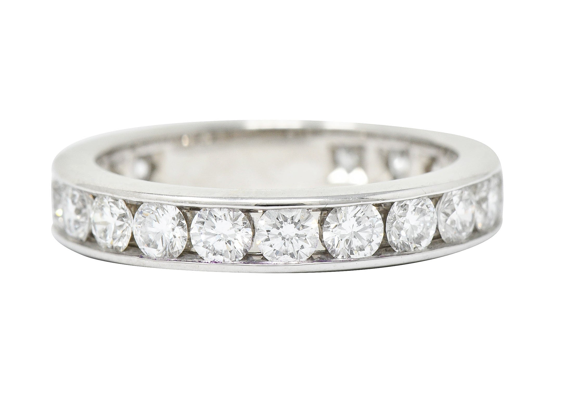 Tiffany & Co. 2.10 CTW Diamond Platinum Channel Eternity Band RingRing - Wilson's Estate Jewelry