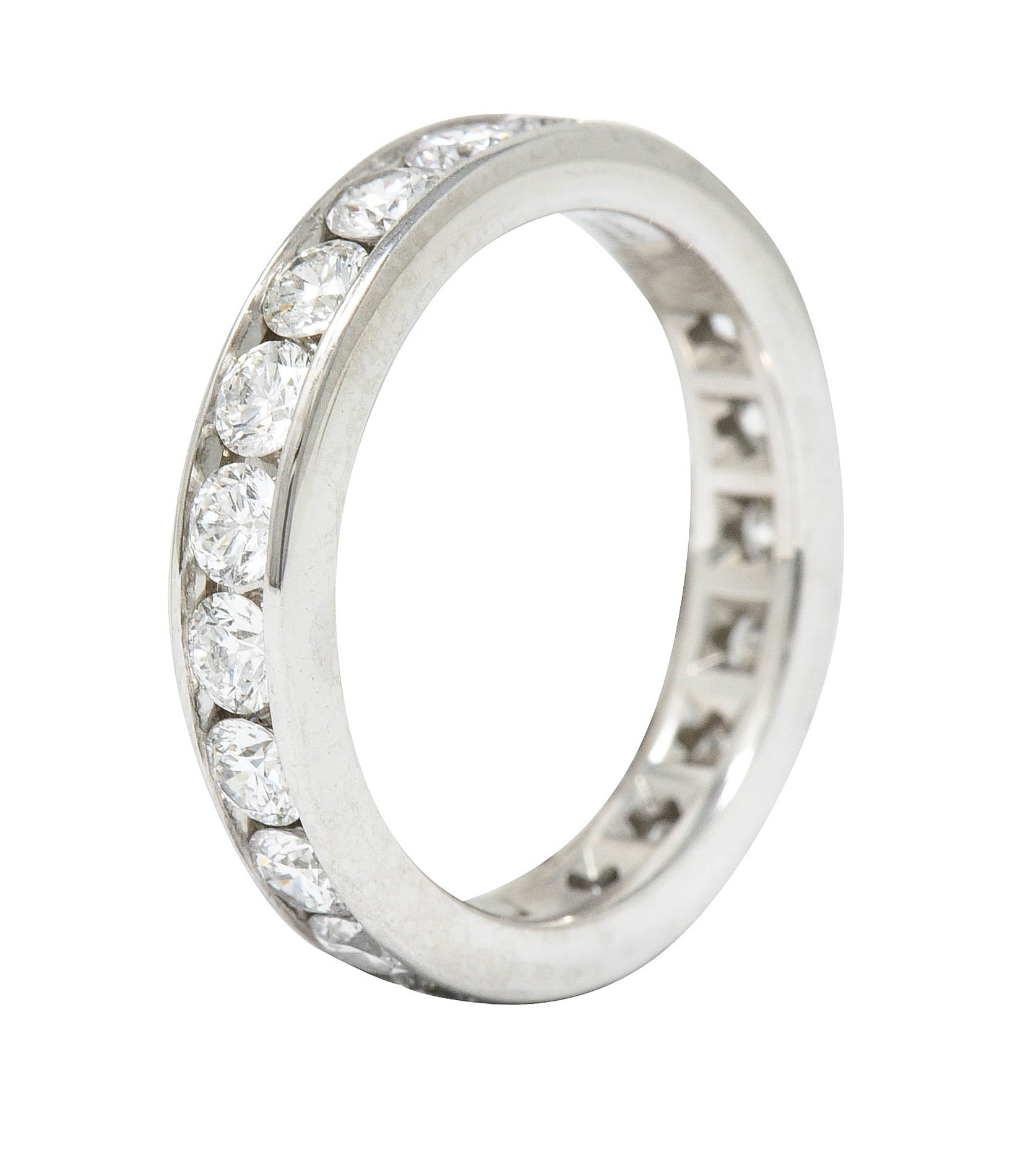 Tiffany & Co. 2.10 CTW Diamond Platinum Channel Eternity Band RingRing - Wilson's Estate Jewelry