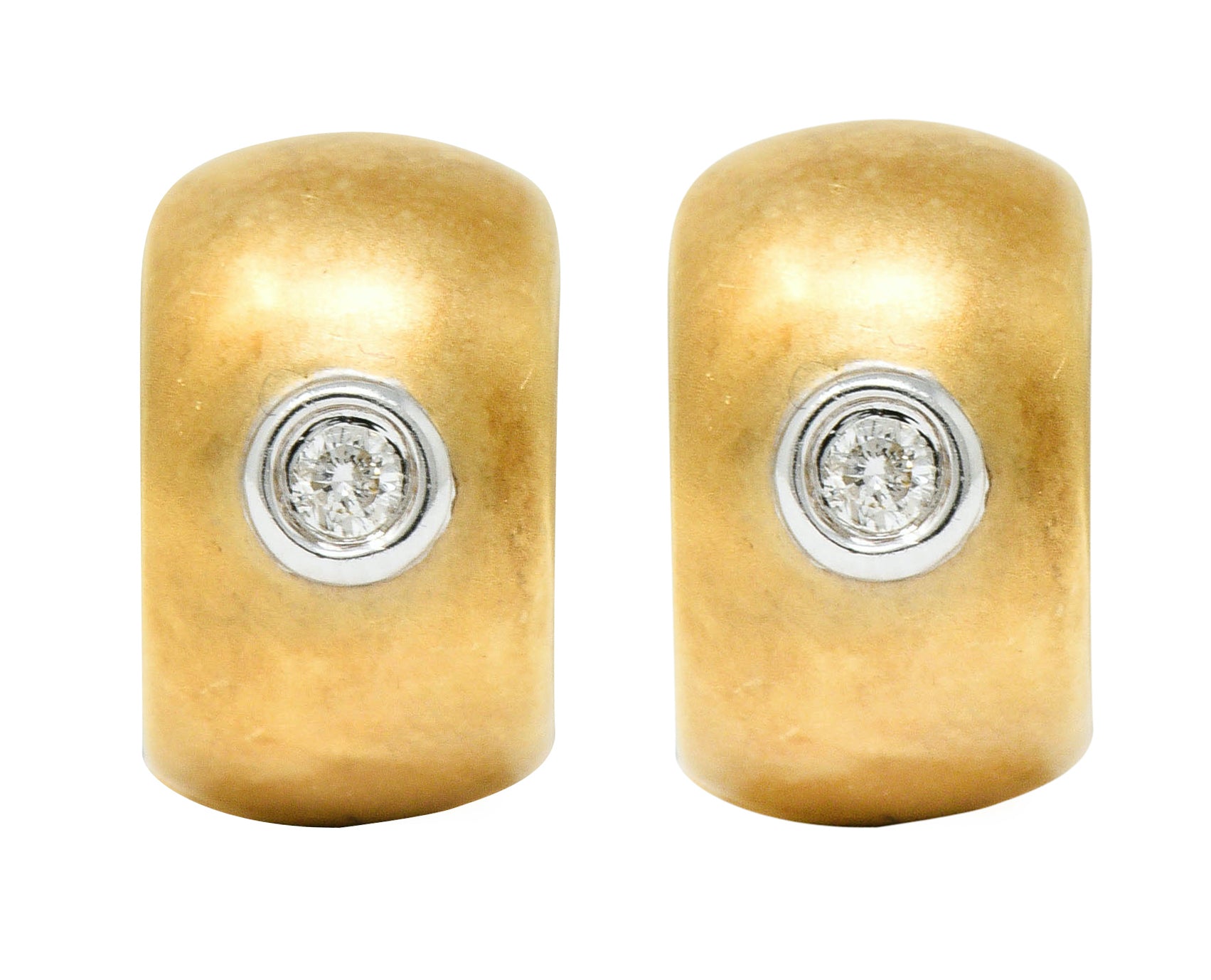 Diamond 14 Karat Gold Huggie EarringsEarrings - Wilson's Estate Jewelry