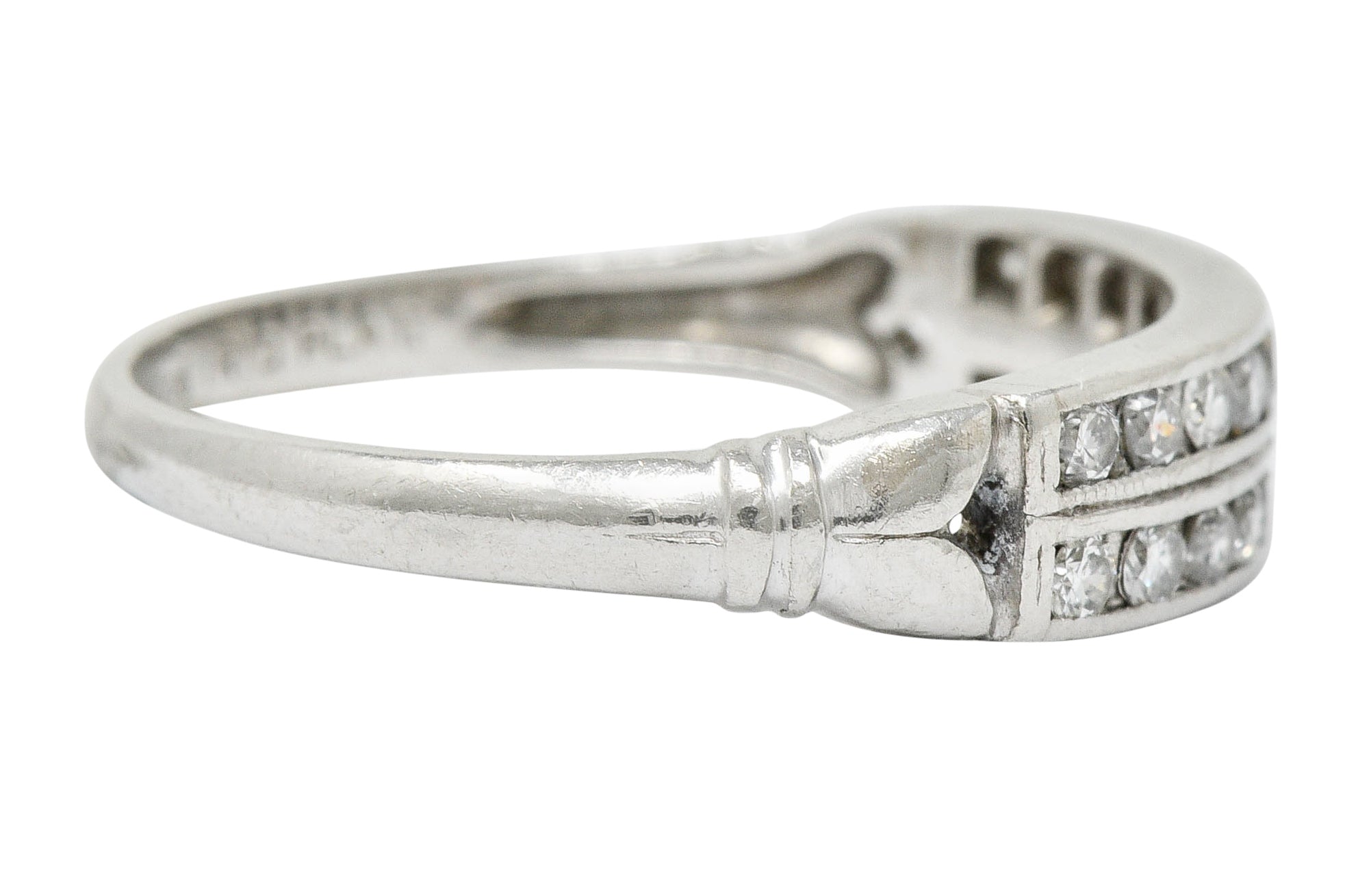 Art Deco 0.50 CTW Diamond Platinum Tulip Band RingRing - Wilson's Estate Jewelry