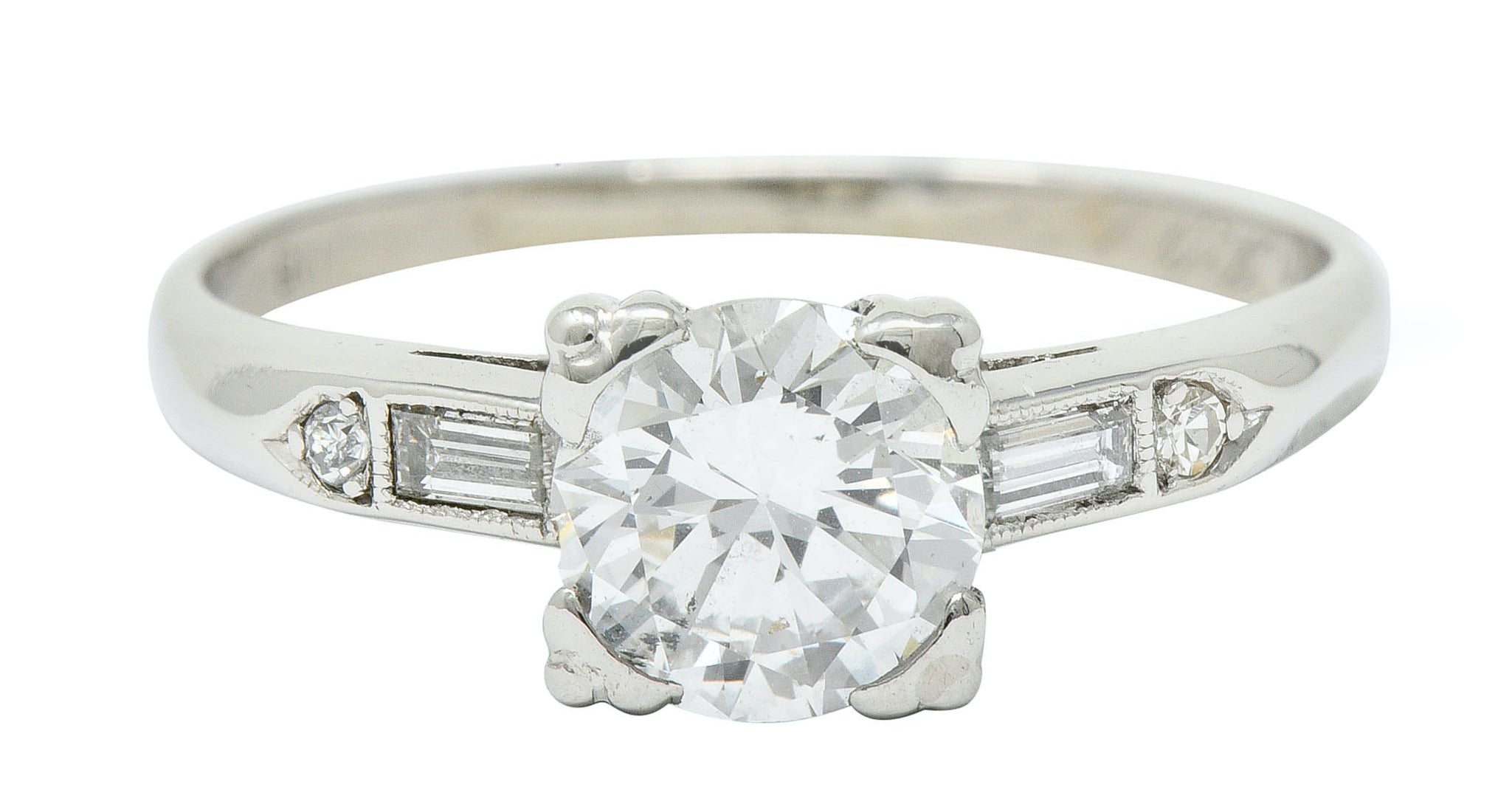 Retro 0.85 CTW Diamond Platinum Engagement RingRing - Wilson's Estate Jewelry