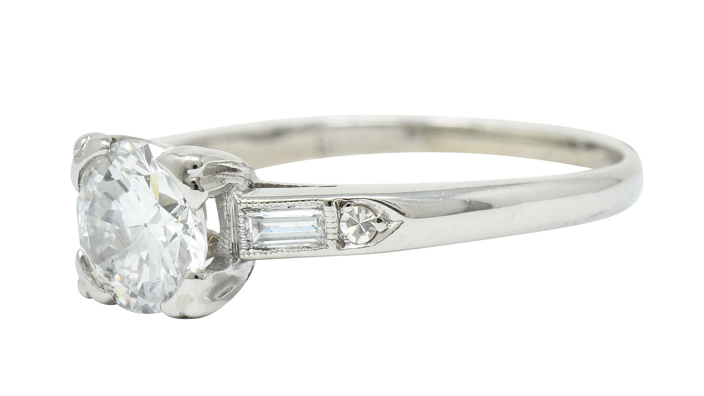 Retro 0.85 CTW Diamond Platinum Engagement RingRing - Wilson's Estate Jewelry