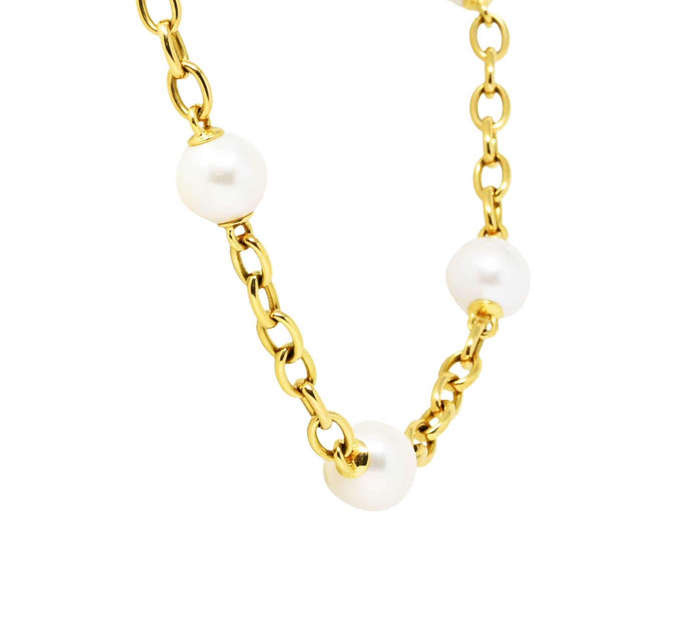 Seaman Schepps Vintage South Sea Pearl 18 Karat Gold Seville Station NecklaceNecklaces - Wilson's Estate Jewelry