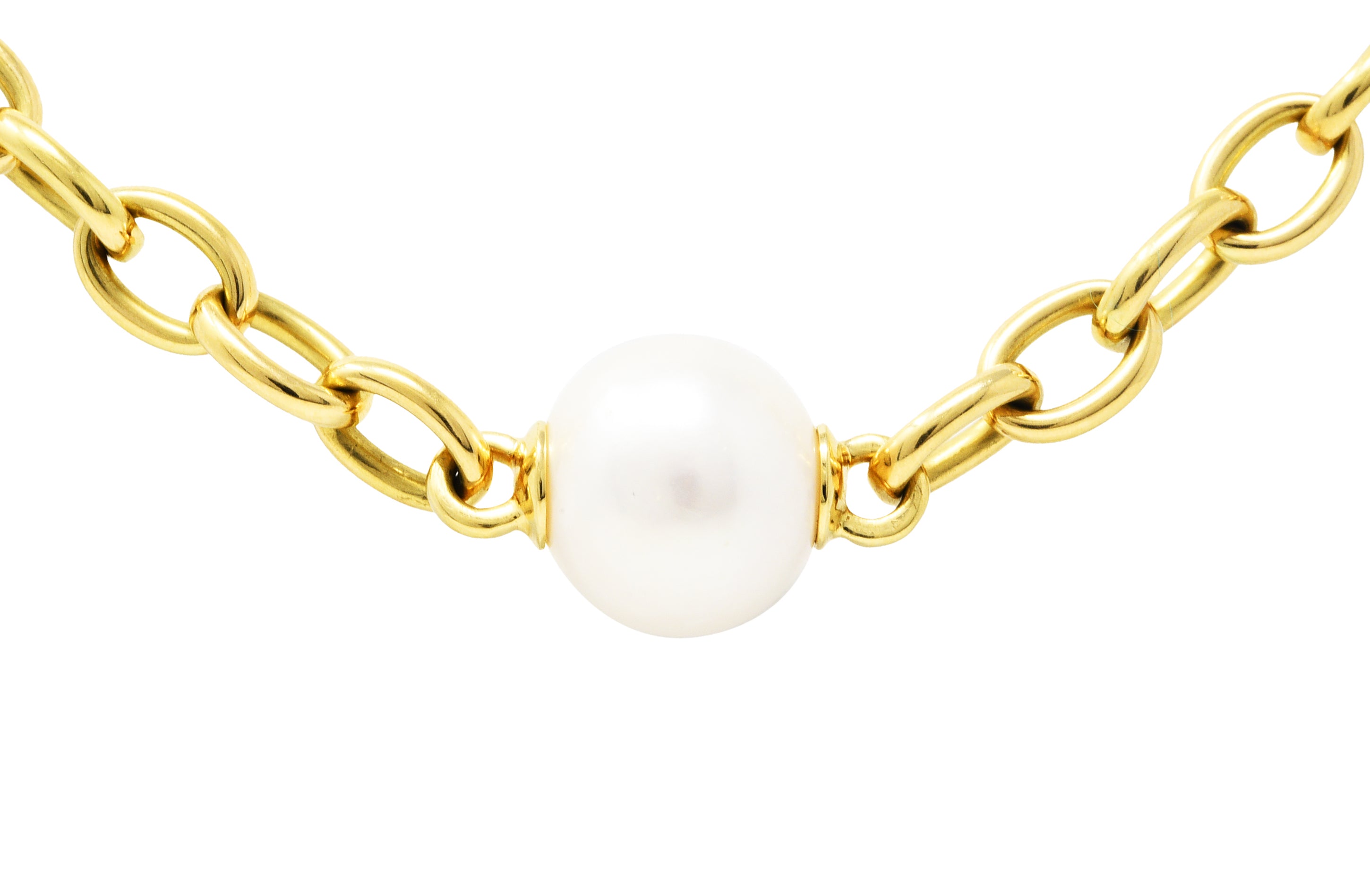 Seaman Schepps Vintage South Sea Pearl 18 Karat Gold Seville Station NecklaceNecklaces - Wilson's Estate Jewelry