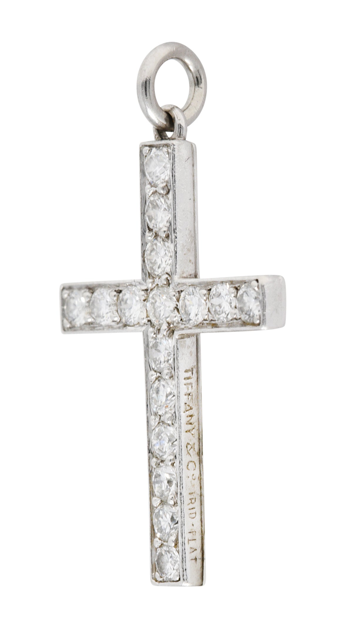 Tiffany & Co. 0.50 CTW Diamond Platinum Unisex Cross Pendant Circa 1950charm - Wilson's Estate Jewelry