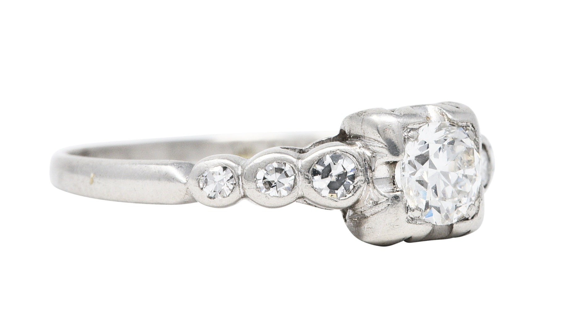 1950's Mid-Century 0.50 CTW Diamond Platinum Engagement RingRing - Wilson's Estate Jewelry