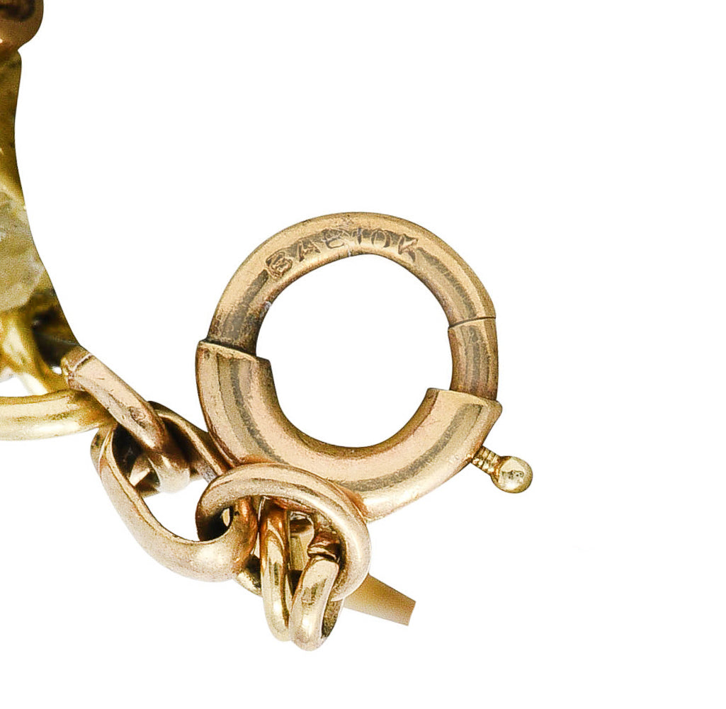 Ballou & Co. Inc. Antique Enamel Two-Tone Gold Charm BraceletBracelet - Wilson's Estate Jewelry