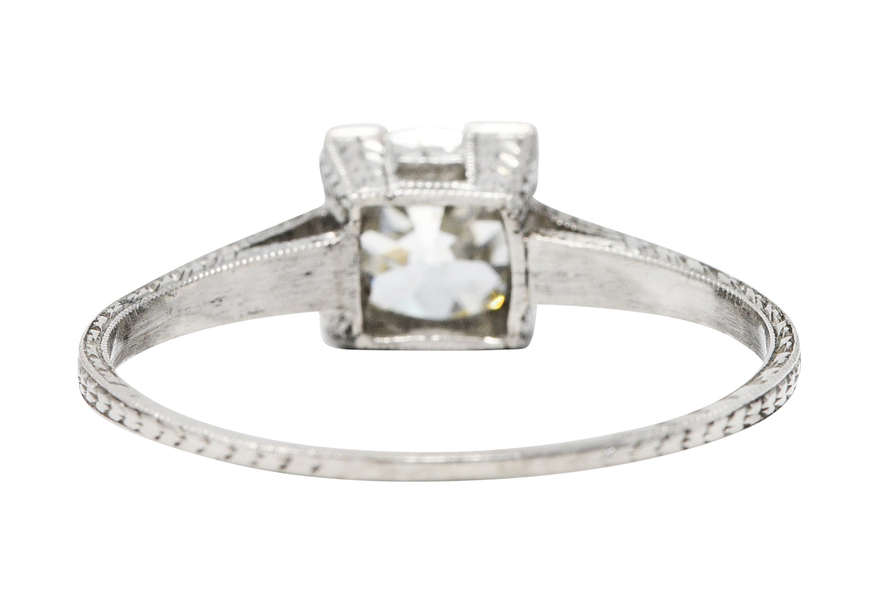 Art Deco 1.00 CTW Diamond Platinum Wheat Engagement RingRing - Wilson's Estate Jewelry