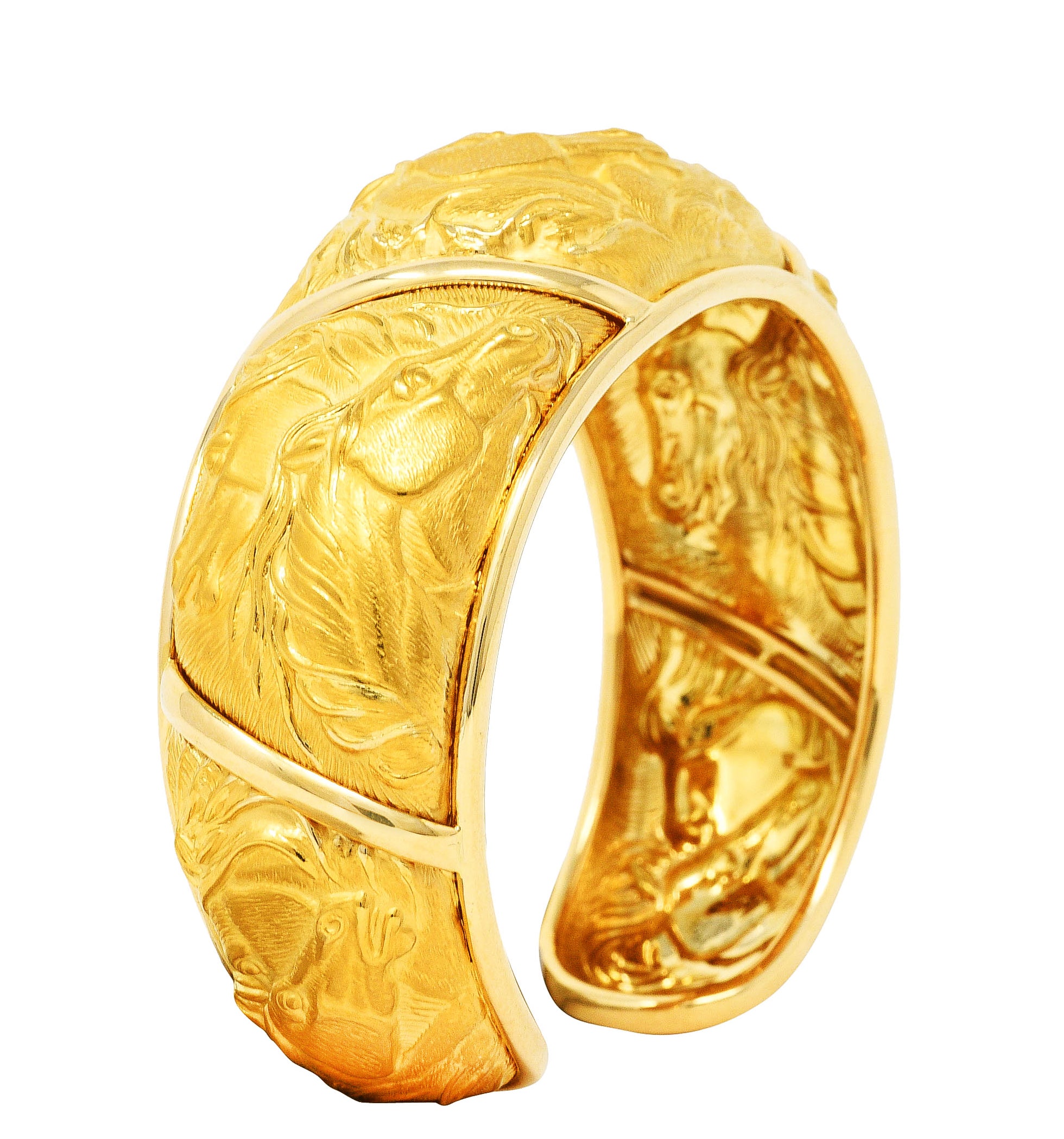 Carrera y Carrera 18 Karat Yellow Gold Ecuestre Horse Cuff BraceletBracelet - Wilson's Estate Jewelry