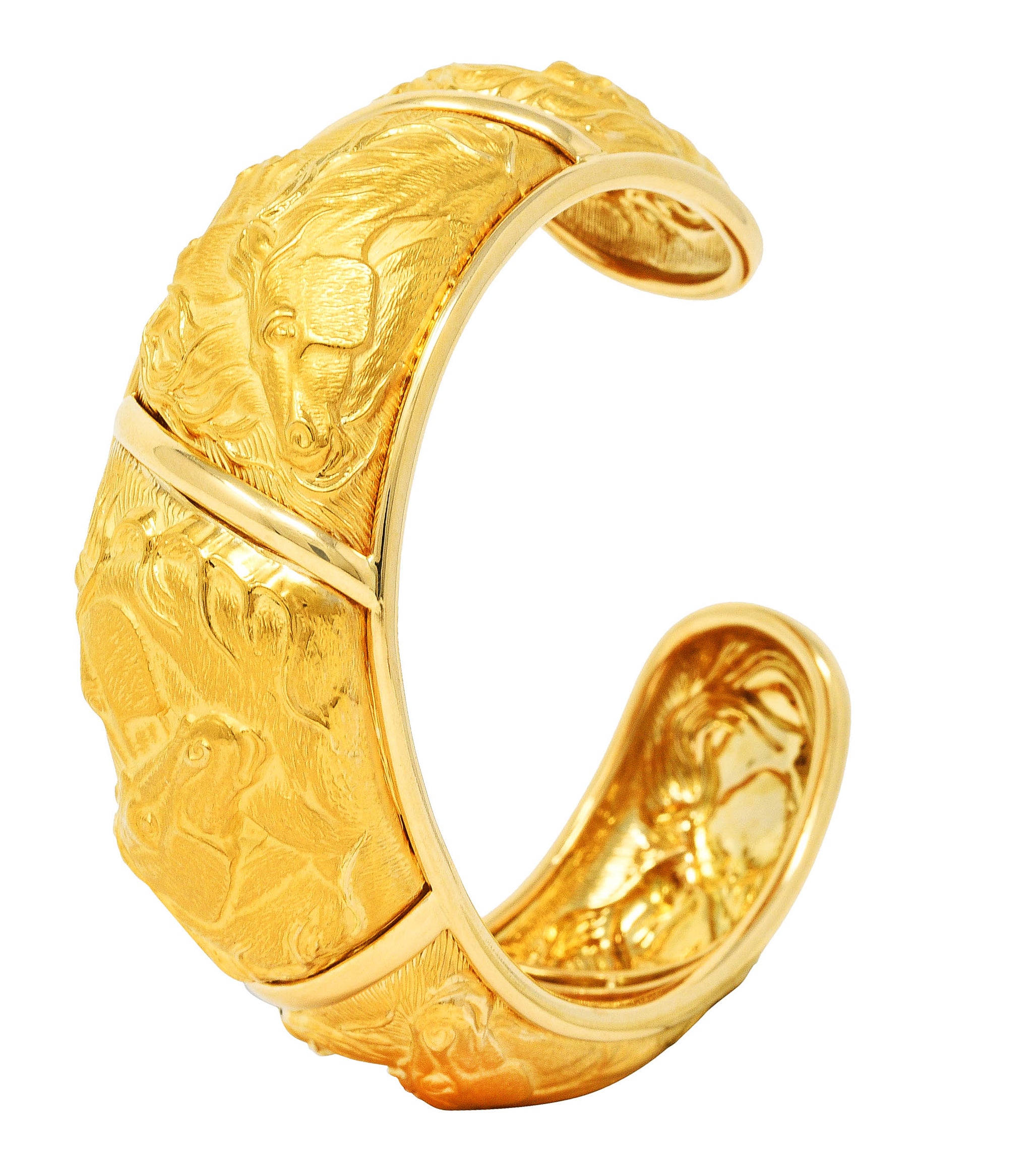 Carrera y Carrera 18 Karat Yellow Gold Ecuestre Horse Cuff BraceletBracelet - Wilson's Estate Jewelry