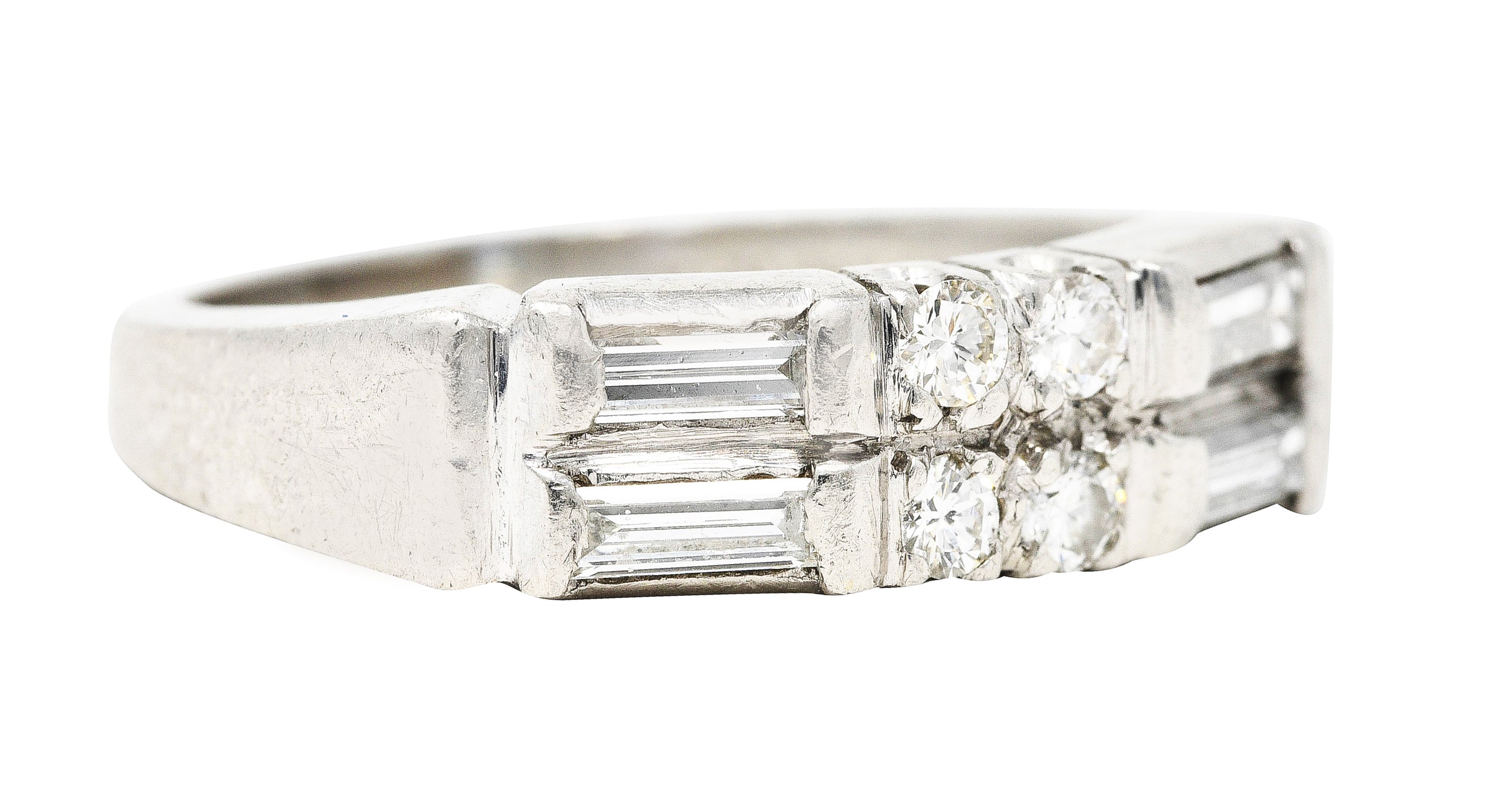 Mid-Century 0.55 CTW Diamond Platinum Band RingRing - Wilson's Estate Jewelry