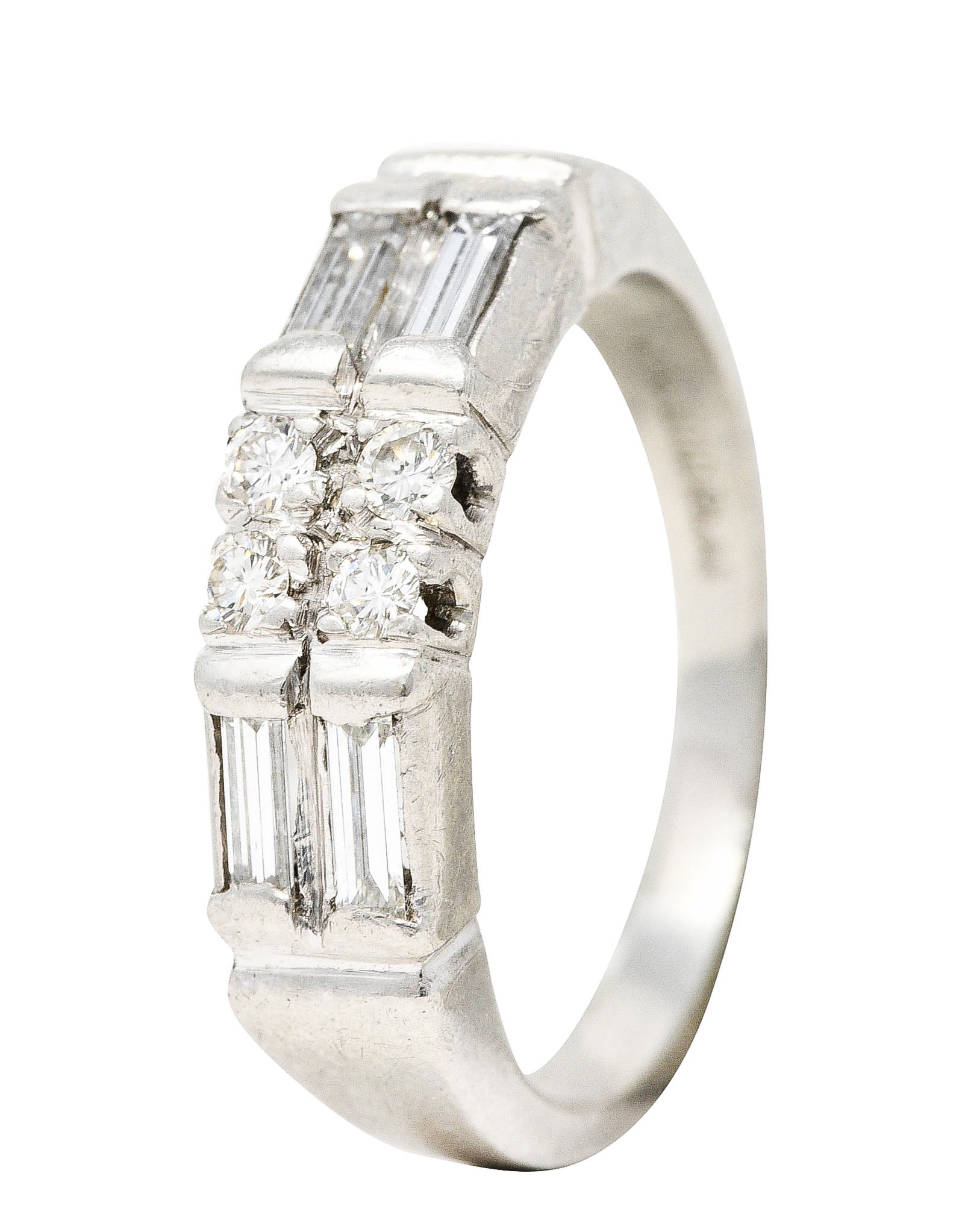 Mid-Century 0.55 CTW Diamond Platinum Band RingRing - Wilson's Estate Jewelry