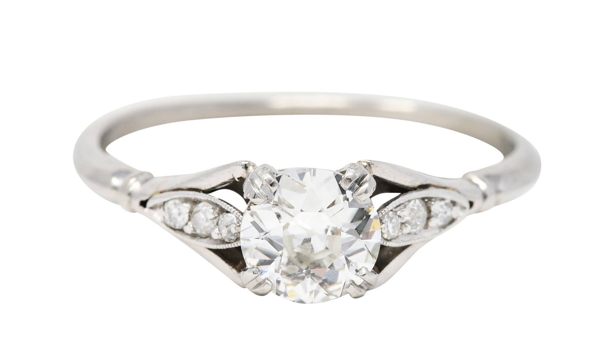 1950's Petri 0.75 CTW Diamond 18 Karat White Gold Engagement RingRing - Wilson's Estate Jewelry