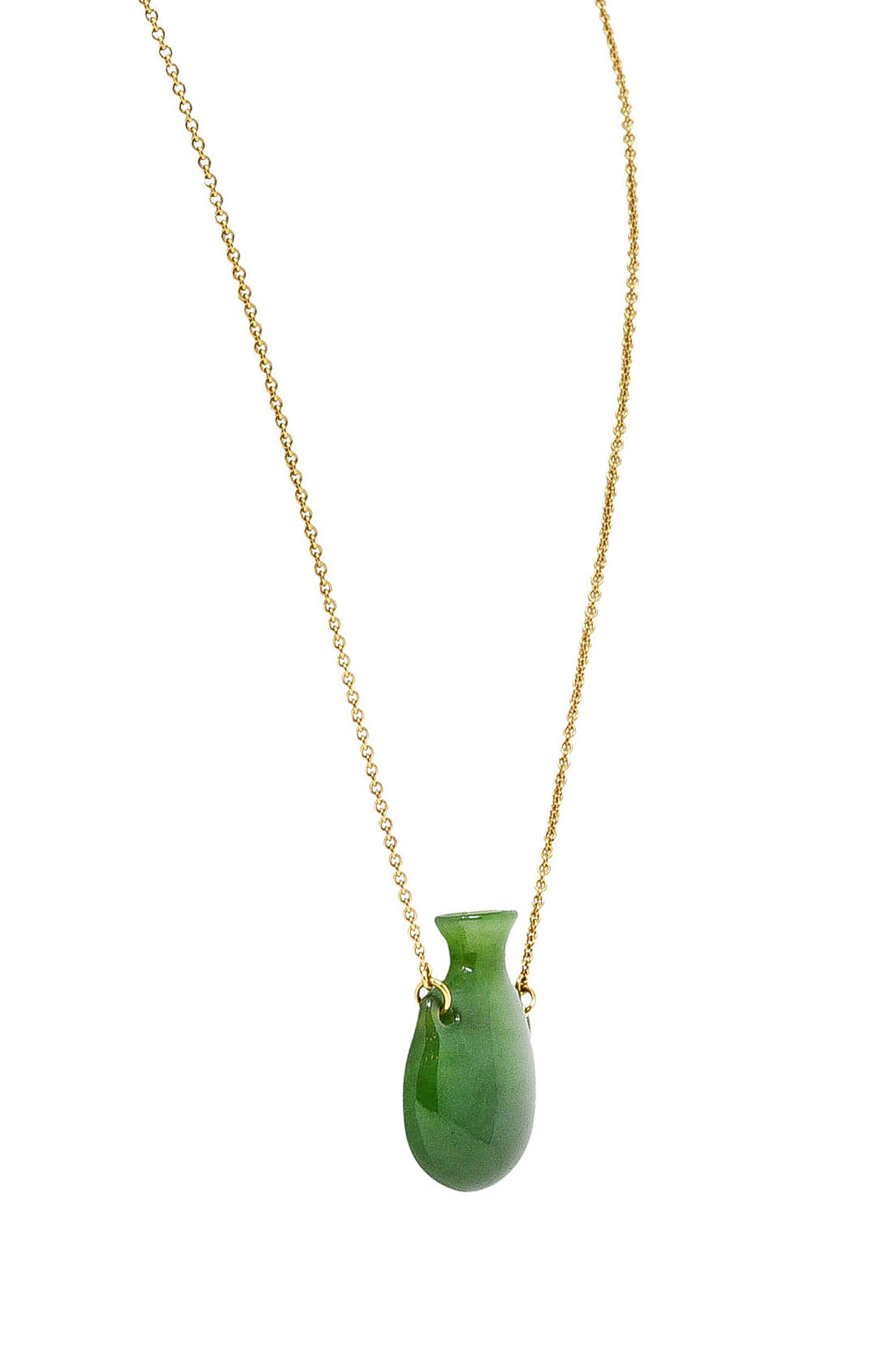 Elsa Peretti Tiffany & Co. Nephrite Jade 18 Karat Gold Bottle NecklaceNecklace - Wilson's Estate Jewelry