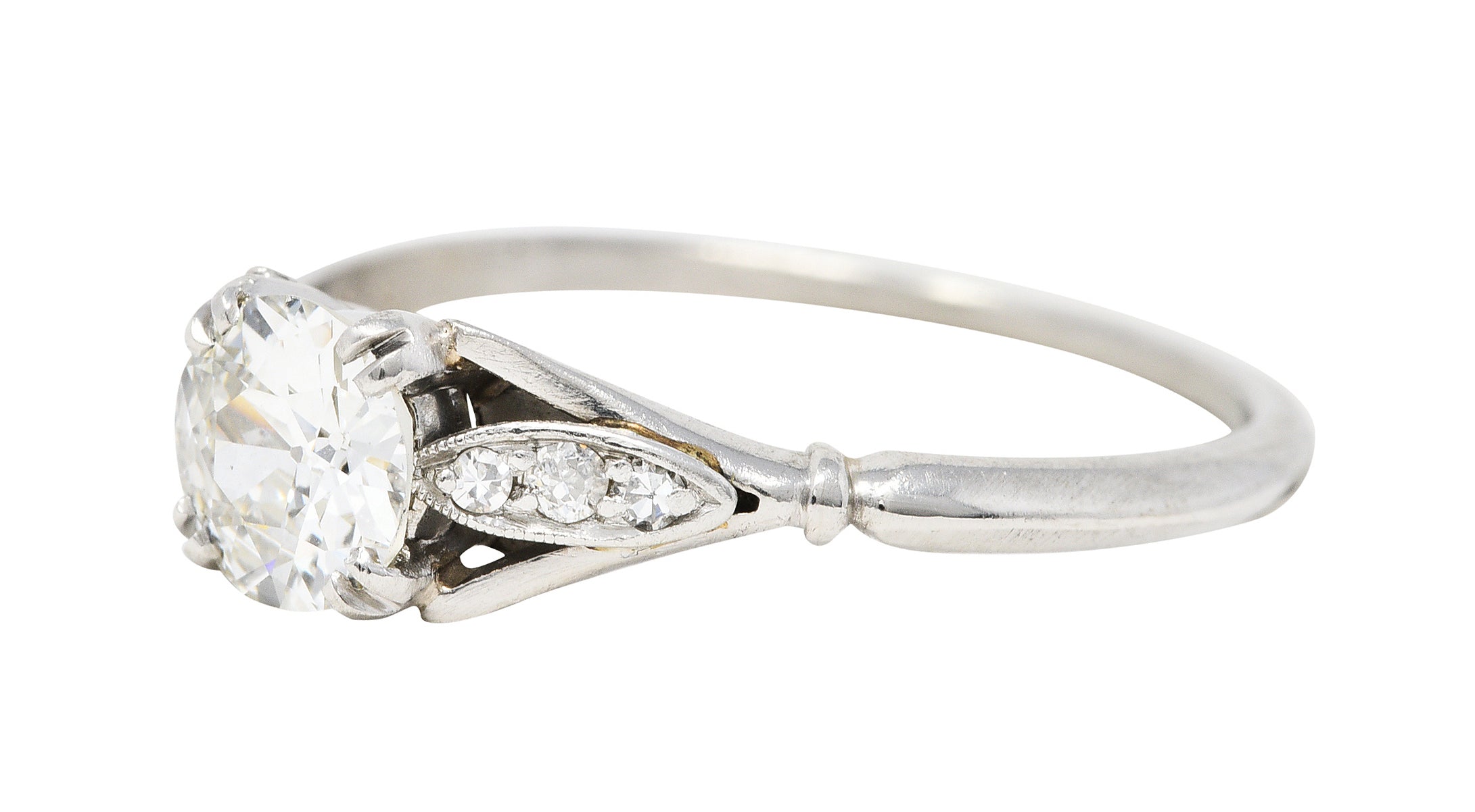 1950's Petri 0.75 CTW Diamond 18 Karat White Gold Engagement RingRing - Wilson's Estate Jewelry