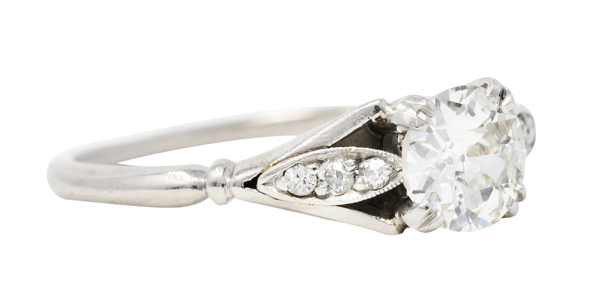 1950's Petri 0.75 CTW Diamond 18 Karat White Gold Engagement RingRing - Wilson's Estate Jewelry