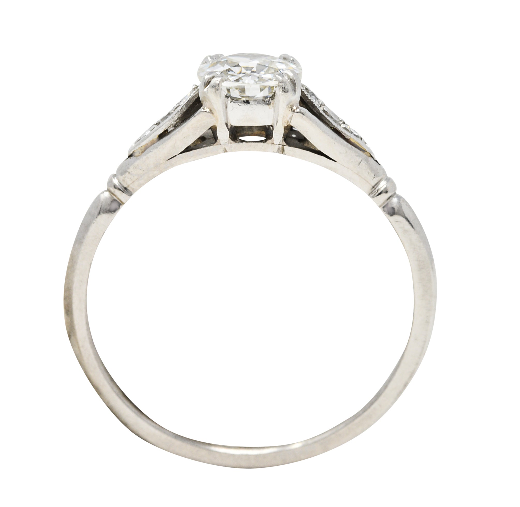 1950's Petri 0.75 CTW Diamond 18 Karat White Gold Engagement RingRing - Wilson's Estate Jewelry