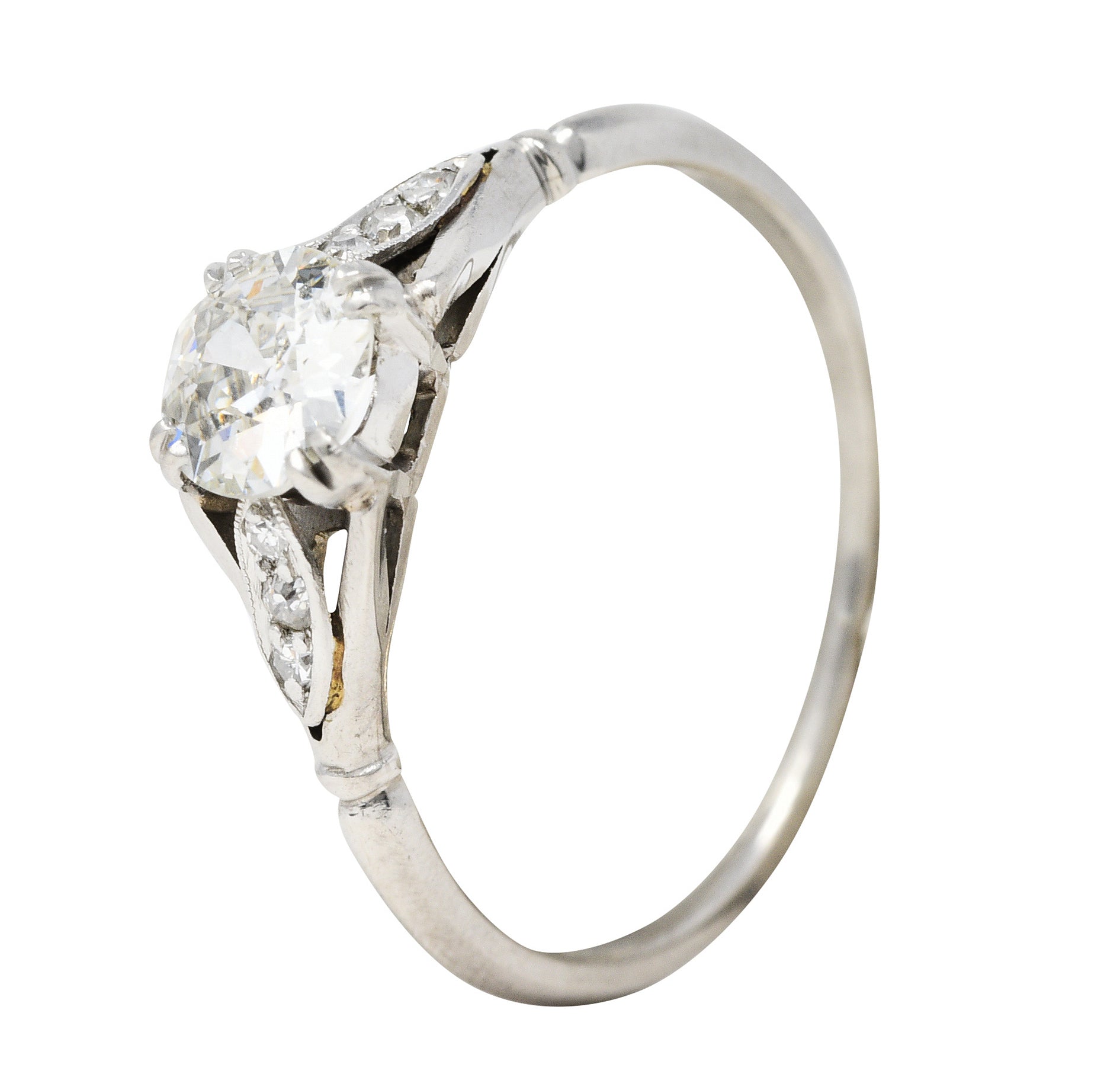 1950's Petri 0.75 CTW Diamond 18 Karat White Gold Engagement RingRing - Wilson's Estate Jewelry