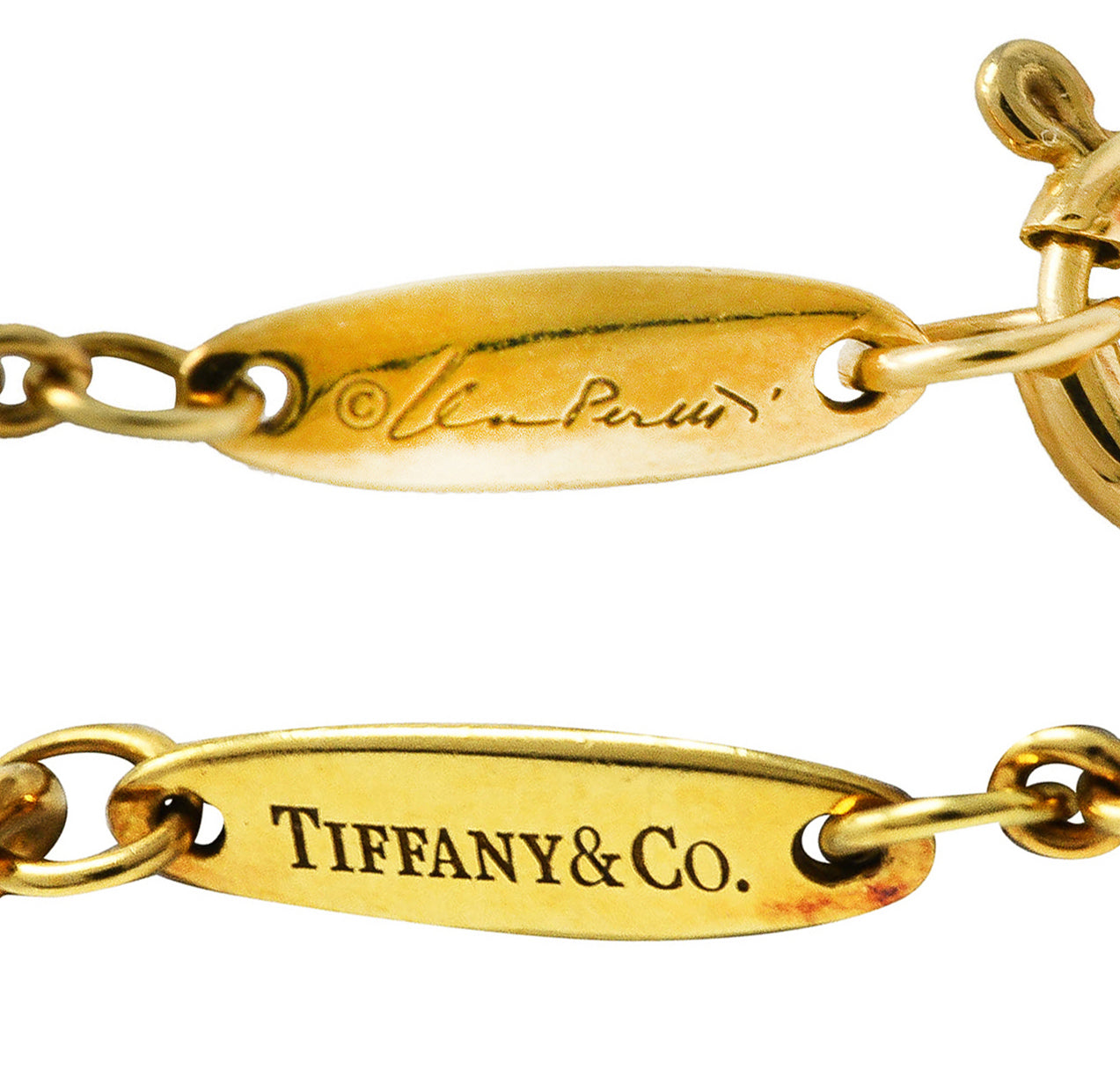 Elsa Peretti Tiffany & Co. Nephrite Jade 18 Karat Gold Bottle NecklaceNecklace - Wilson's Estate Jewelry