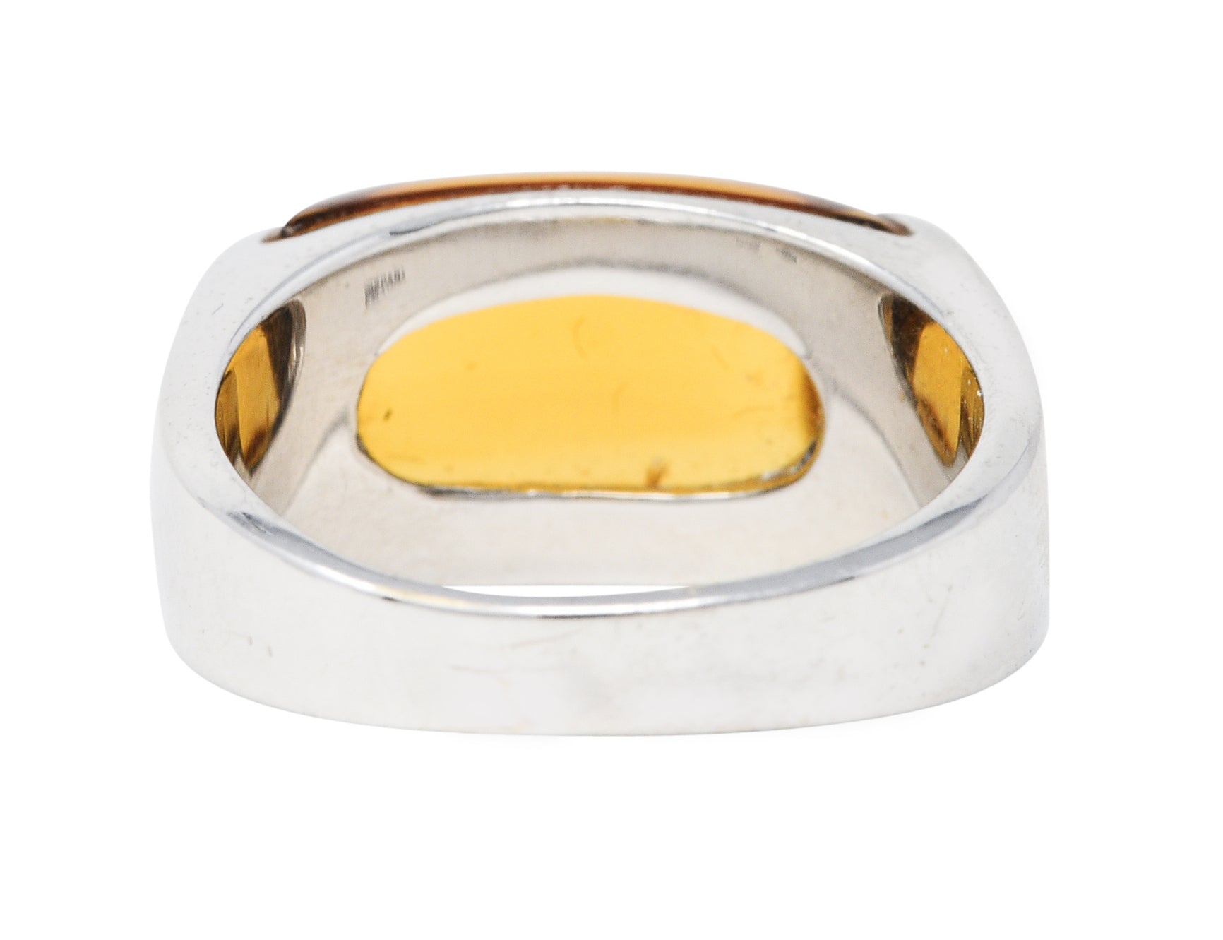 Bulgari Citrine 18 Karat White Gold Tronchetto Gemstone Band RingRing - Wilson's Estate Jewelry