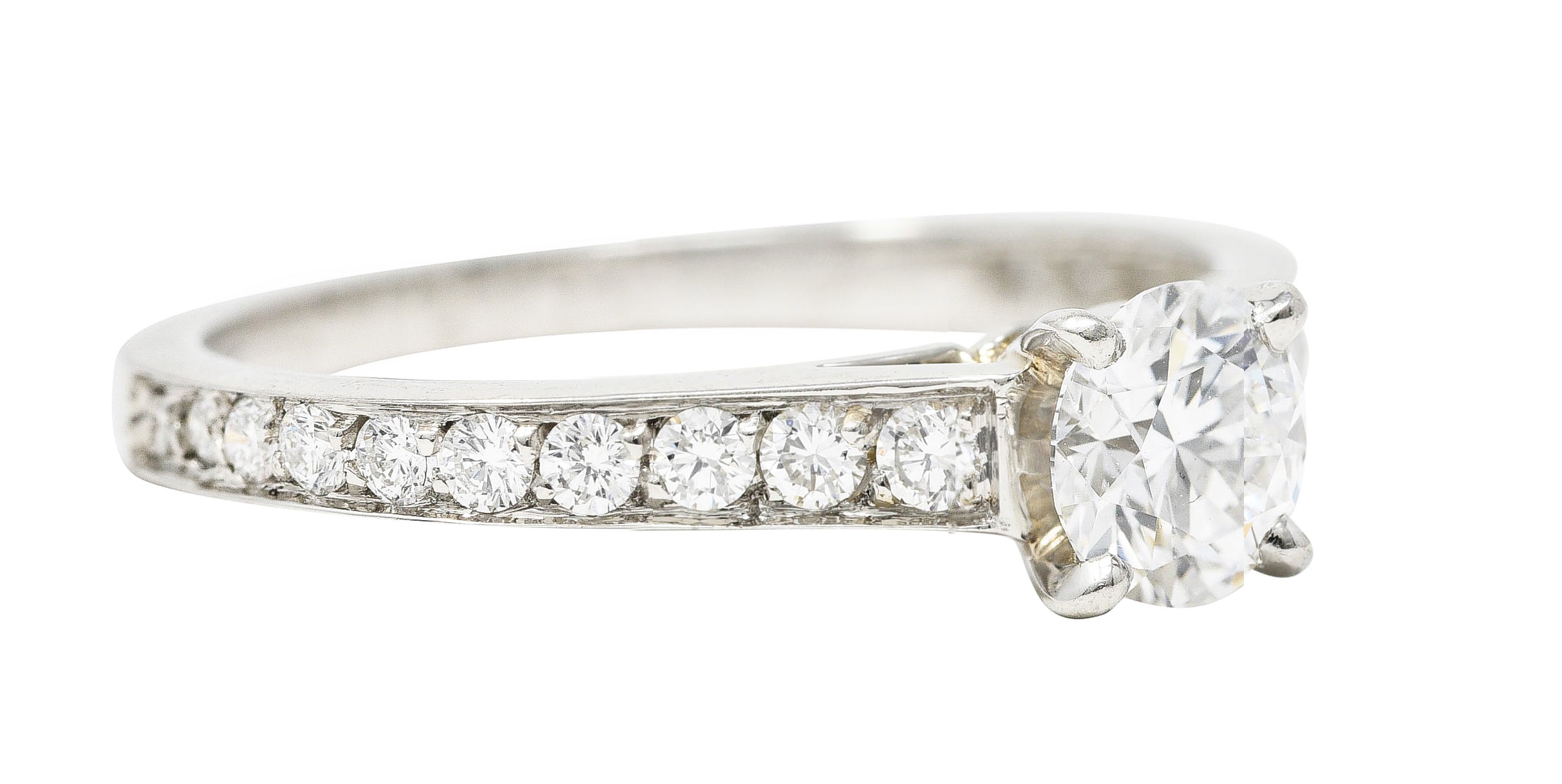 Cartier French Contemporary 0.42 CTW Transitional Cut Diamond Platinum Engagement Ring GIA Wilson's Estate Jewelry