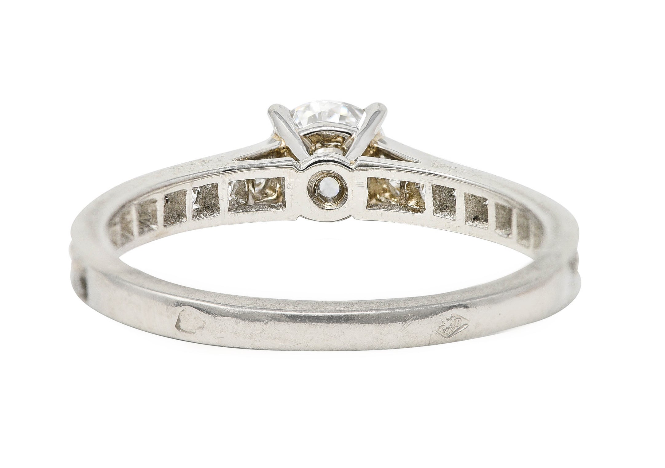 Cartier French Contemporary 0.42 CTW Transitional Cut Diamond Platinum Engagement Ring GIA Wilson's Estate Jewelry