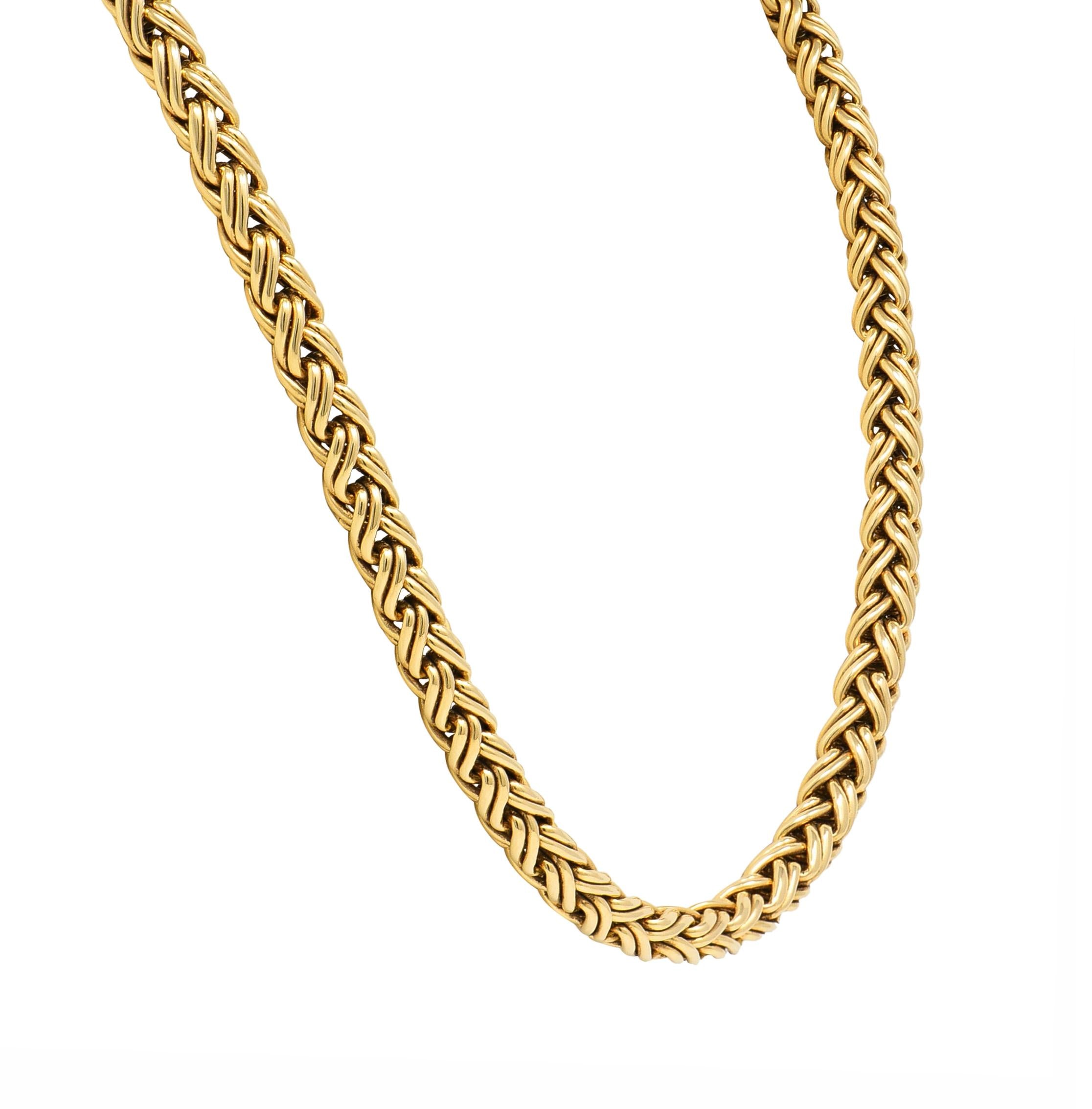 Tiffany & Co. 1990's 14 Karat Yellow Gold Russian Weave Vintage Chain Necklace