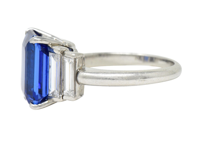 Tiffany & Co. 7.92 CTW Tanzanite Diamond Platinum Stepped Vintage Cocktail Ring