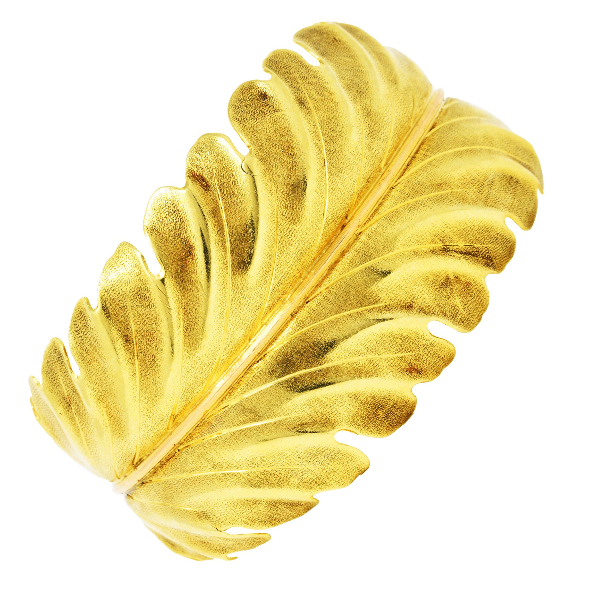 1960's Buccellati 18 Karat Two-Tone Gold Vintage Floral Oak Leaf Cuff BraceletBracelet - Wilson's Estate Jewelry