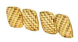 Cartier Retro 14 Karat Two-Tone Gold Woven Men's CufflinksCufflinks - Wilson's Estate Jewelry
