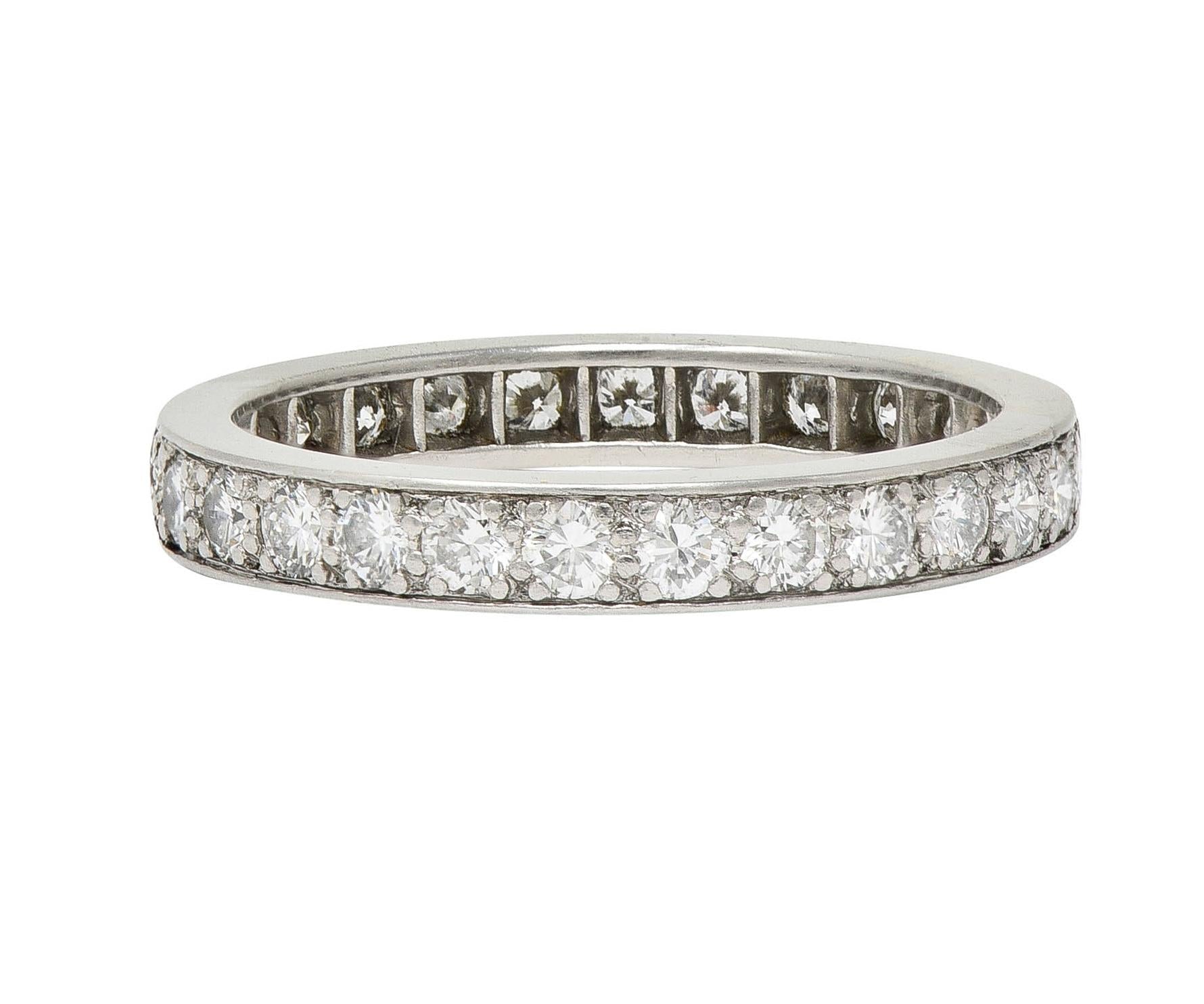 Tiffany & Co. Vintage Brilliant Cut Diamond Platinum Eternity Wedding Band Ring