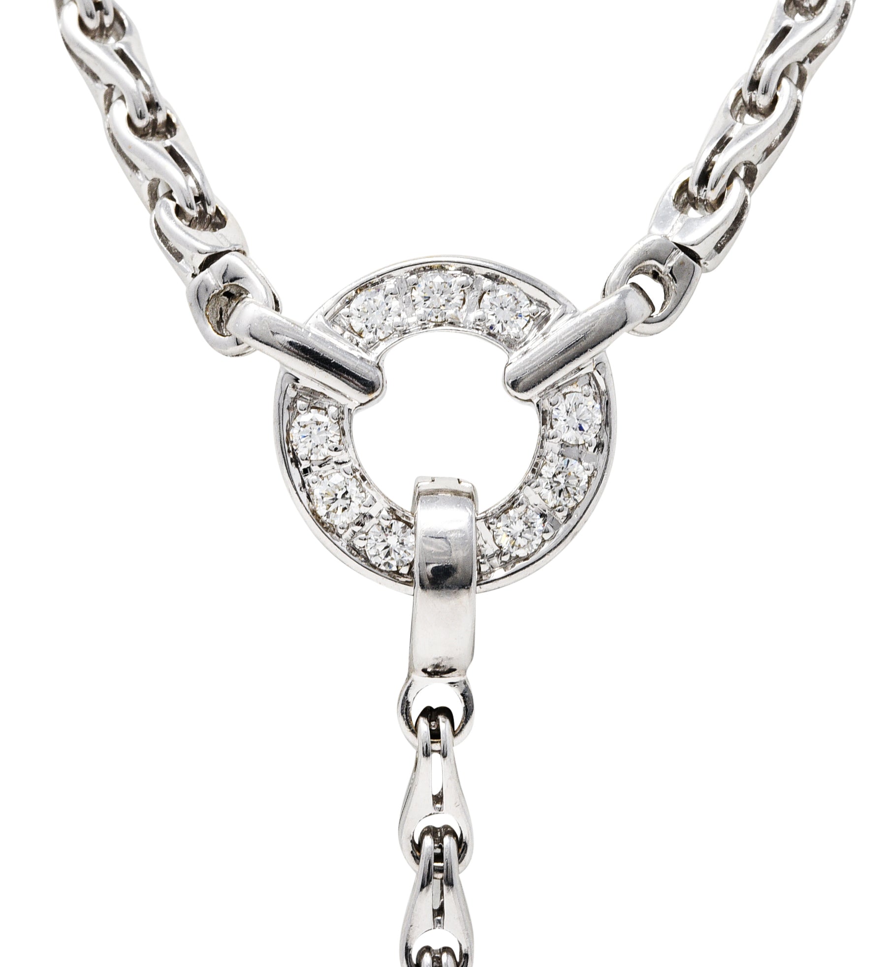 Di Modolo 0.85 CTW Diamond 18 Karat White Gold Convertible Tempio Lavalier NecklaceNecklace - Wilson's Estate Jewelry