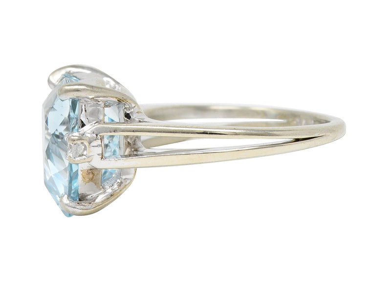 1 CT Emerald Cut Aquamarine Diamond Anniversary Three Stone Ring 925 S –  atjewels.in