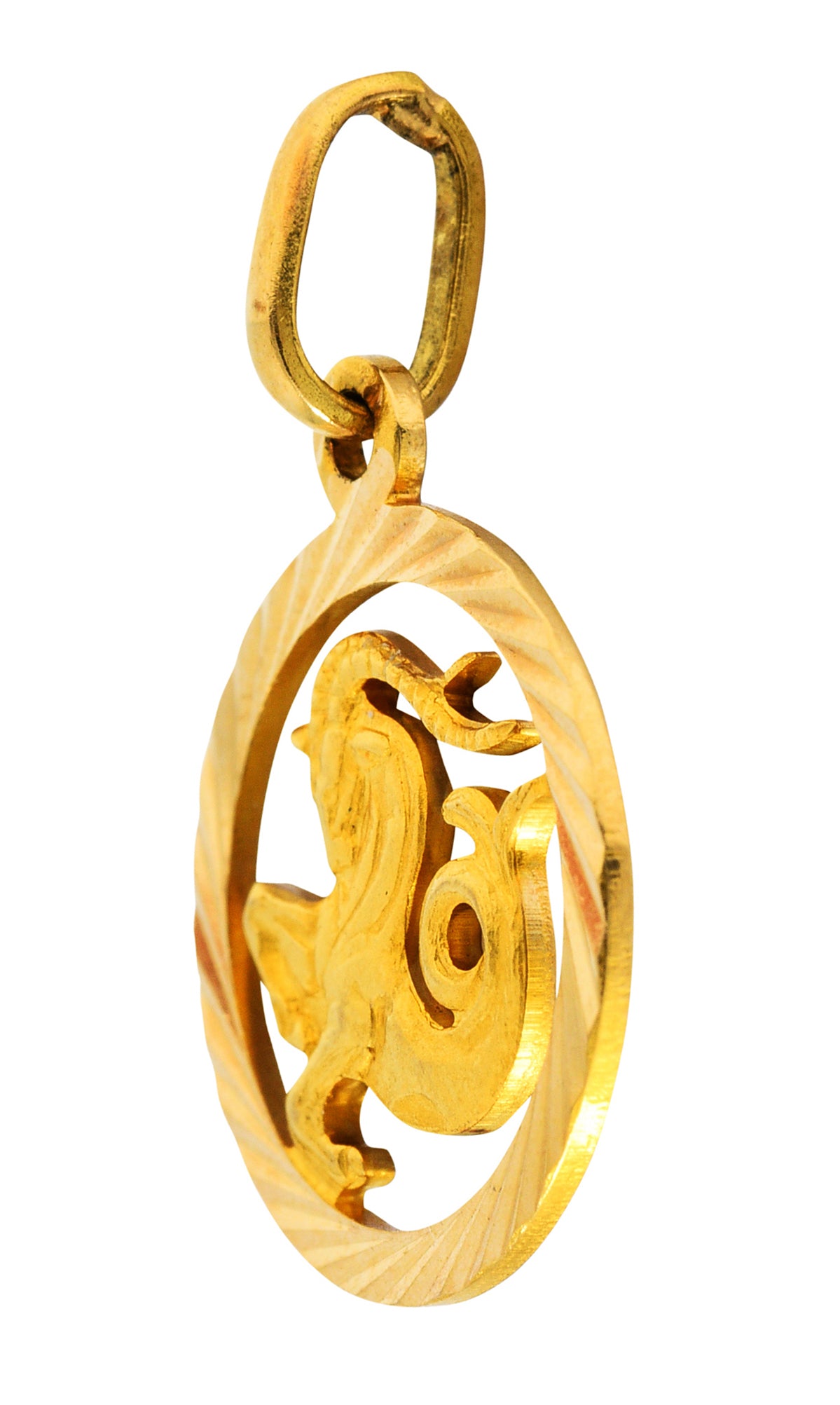 1970's Italian 18 Karat Yellow Gold Capricorn Zodiac Charmcharm - Wilson's Estate Jewelry