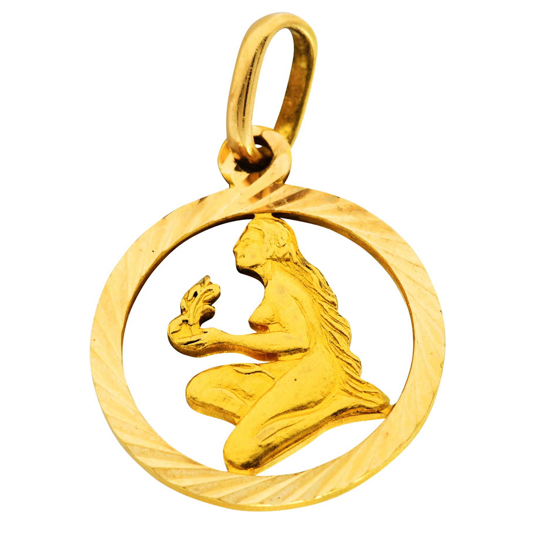 Vintage 18 Karat Gold Virgo Zodiac Charmcharm - Wilson's Estate Jewelry